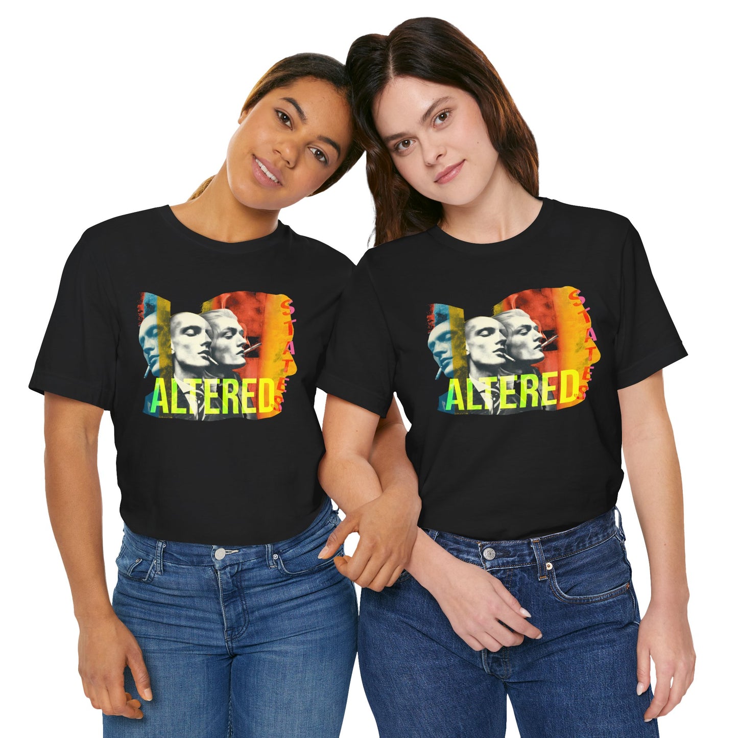 Altered Faces Graphic Tee — Retro Pop Art Psychedelic T-Shirt, Streetwear