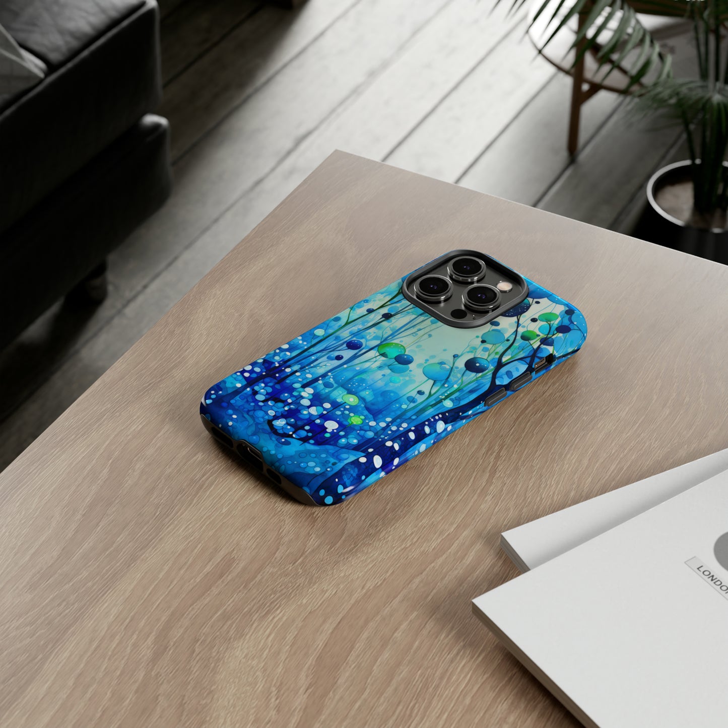 Blue fantasy forest Tough Cases