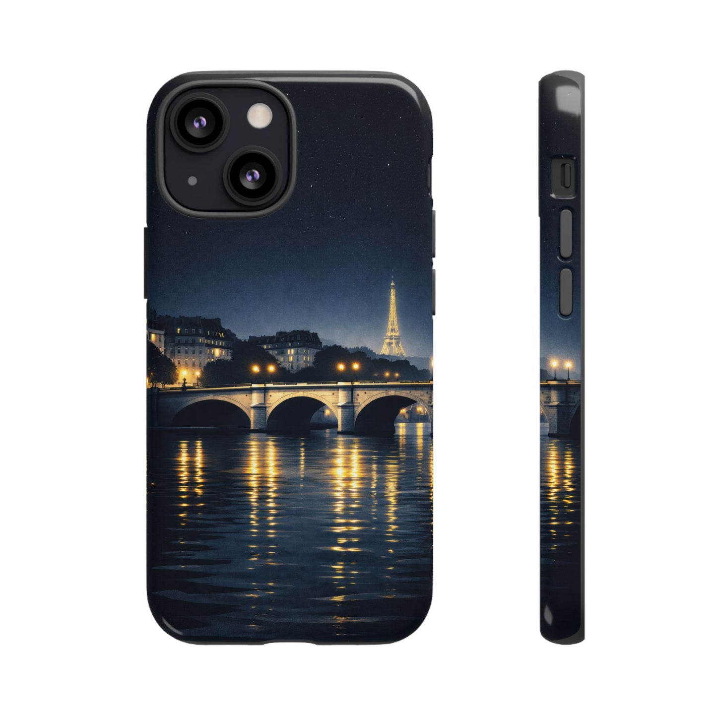 Paris Night Skyline Tough Phone Case — Eiffel Tower Reflections
