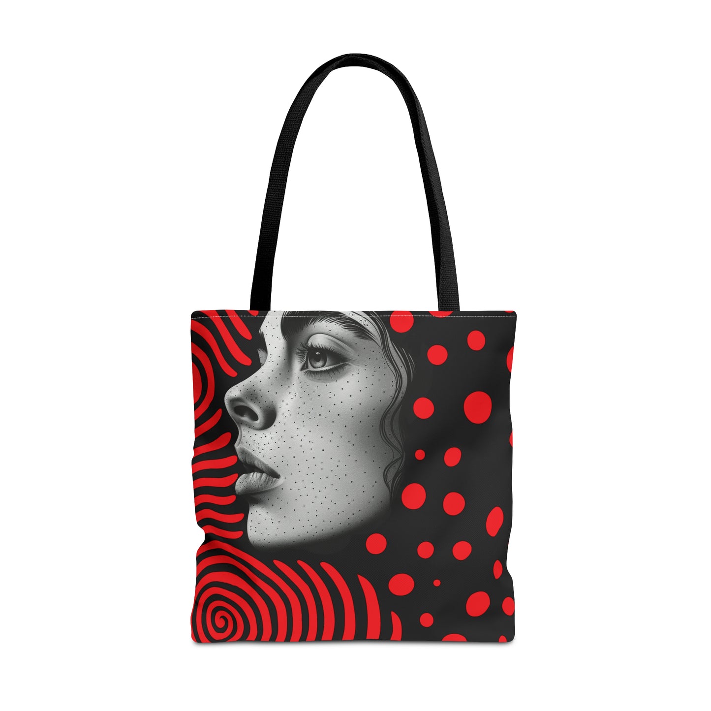 Red swirl Tote Bag in 3 sizes