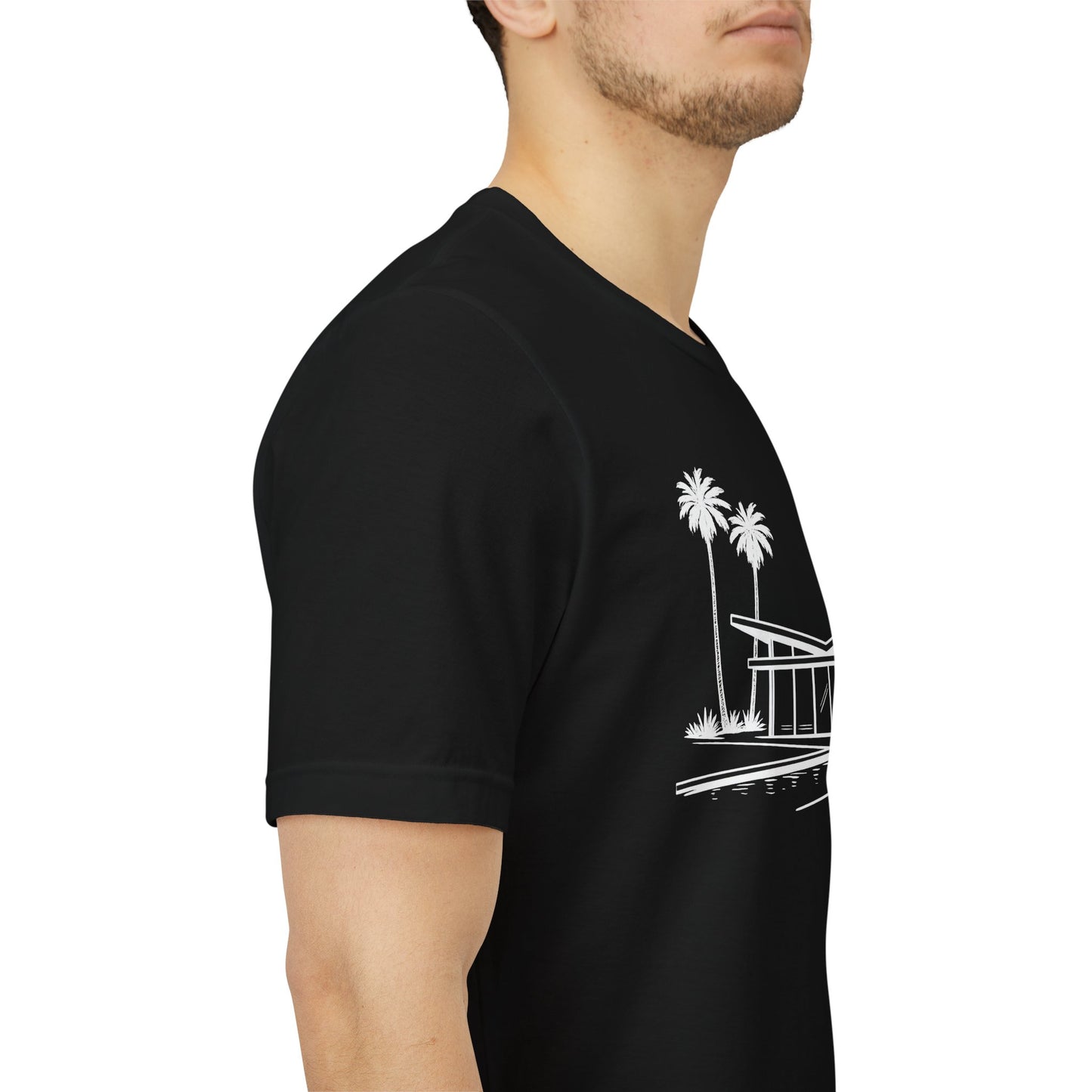 Mid-Century Modern House Tee Mid Century Icons series— Palm Tree Architectural Graphic Shirt, Mid Century modern, Palm Springs