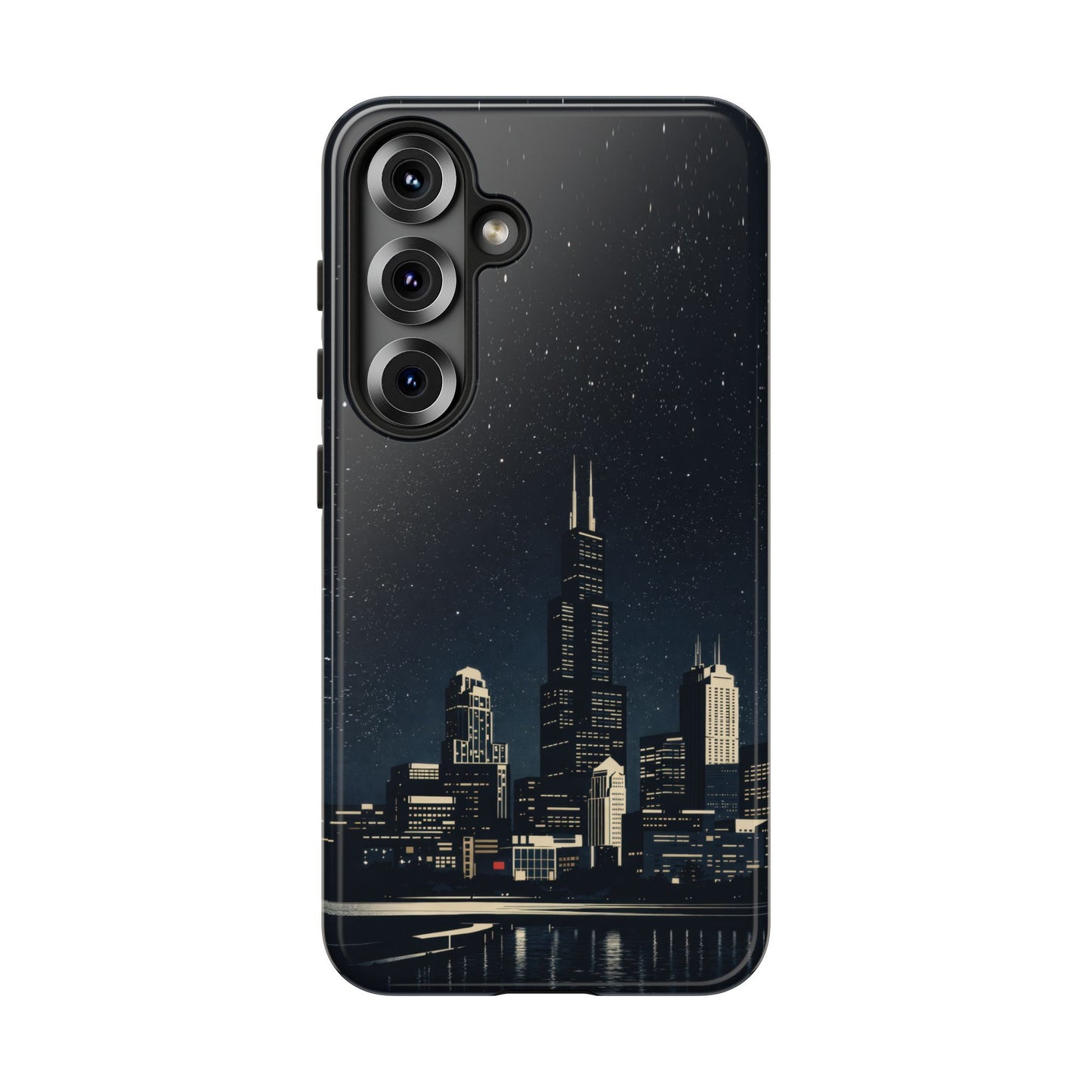 Chicago City Skyline Tough Phone Case – Nighttime Chicago Skyscraper Design