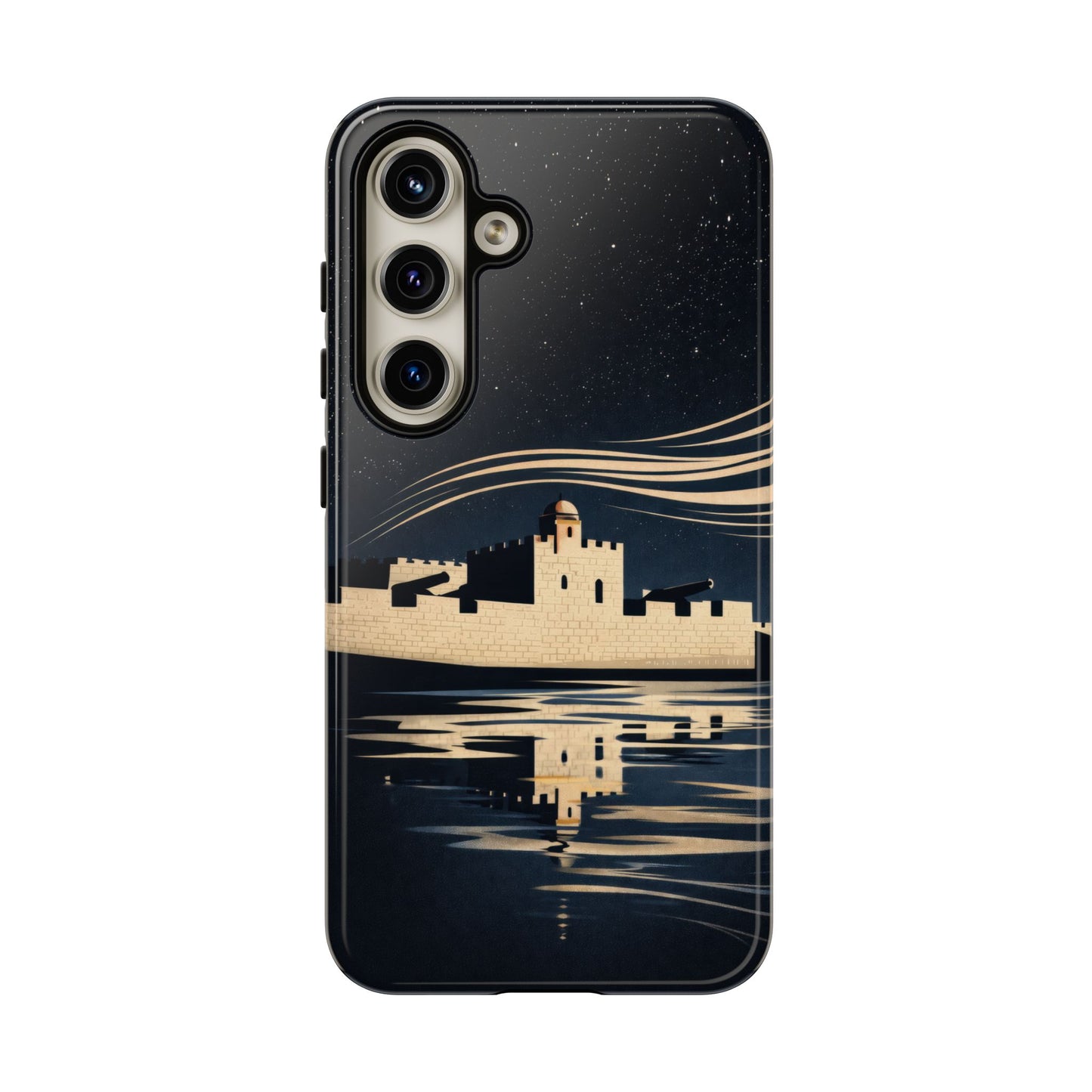 Essaouira Morocco Reflection Tough Phone Case — Night Sky in Essaouira Waterproof Design
