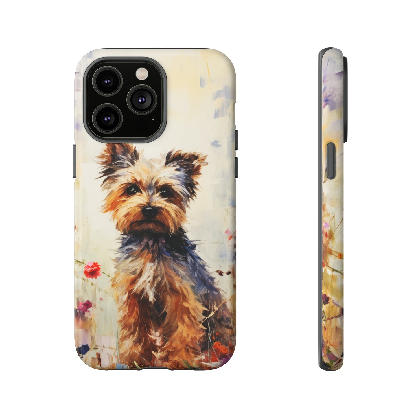 Yorkie in flowers Tough Cases