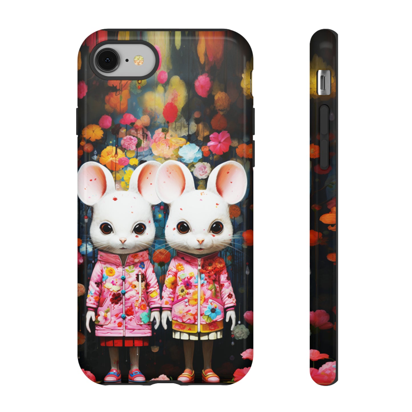 Two mice and flowers Tough Cases