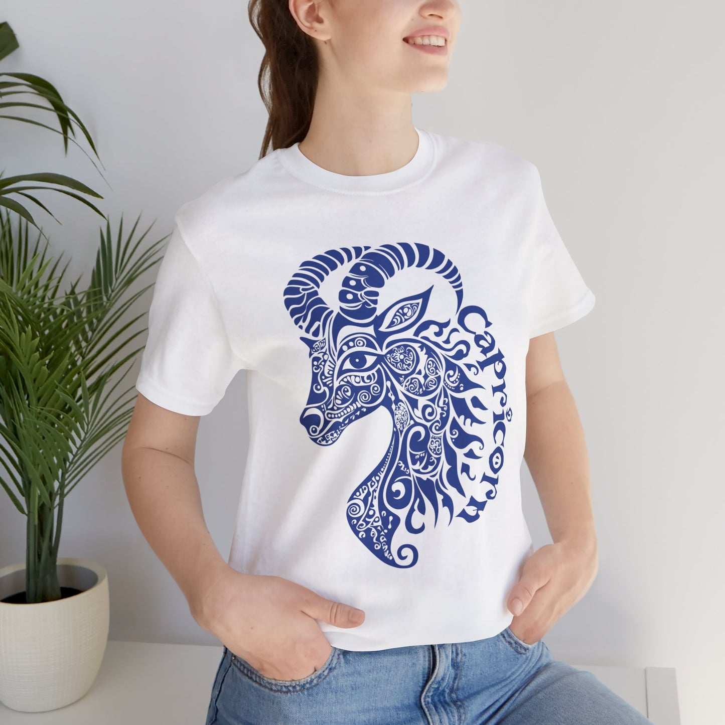 Capricorn blue graphic Unisex Jersey Short Sleeve Tee