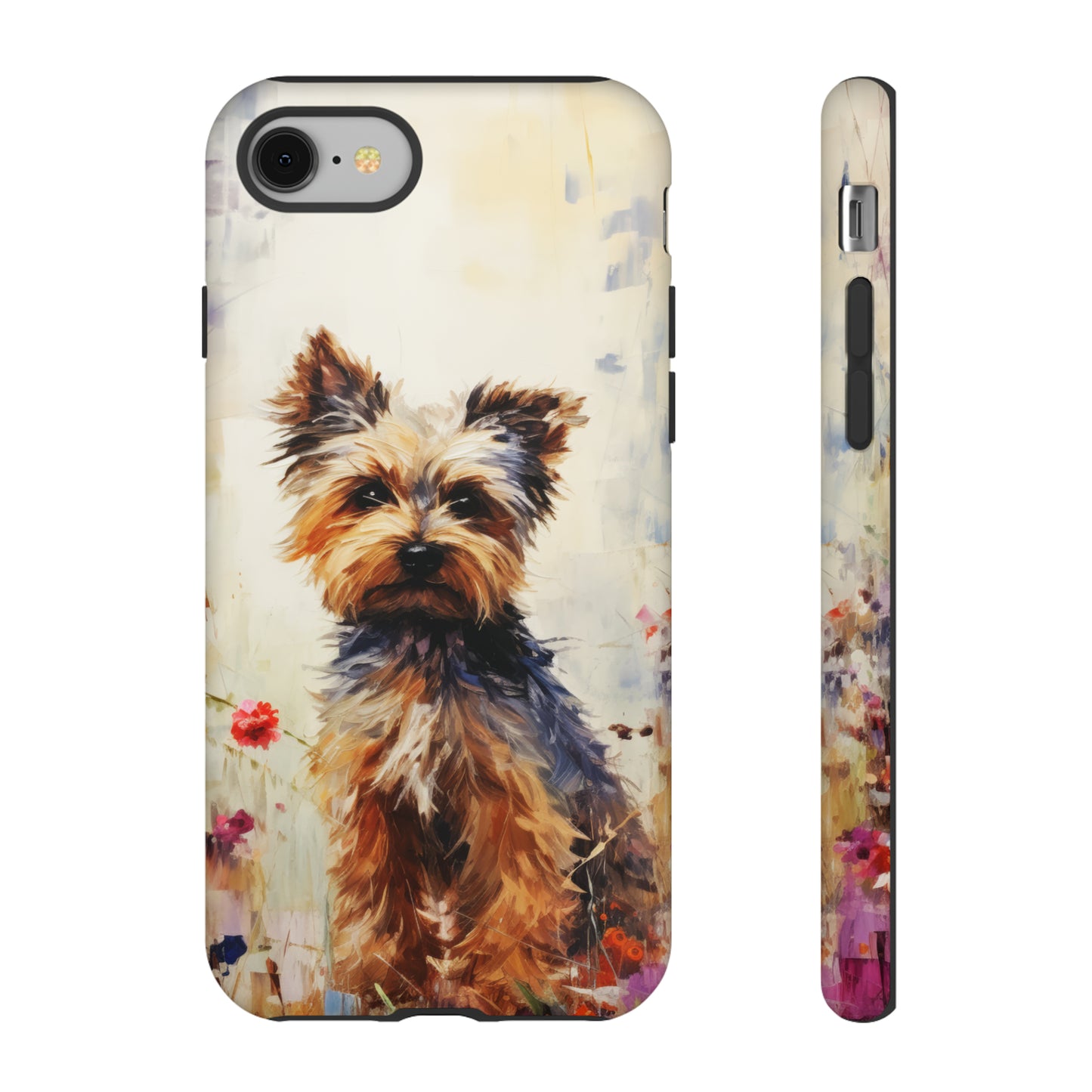 Yorkie in flowers Tough Cases