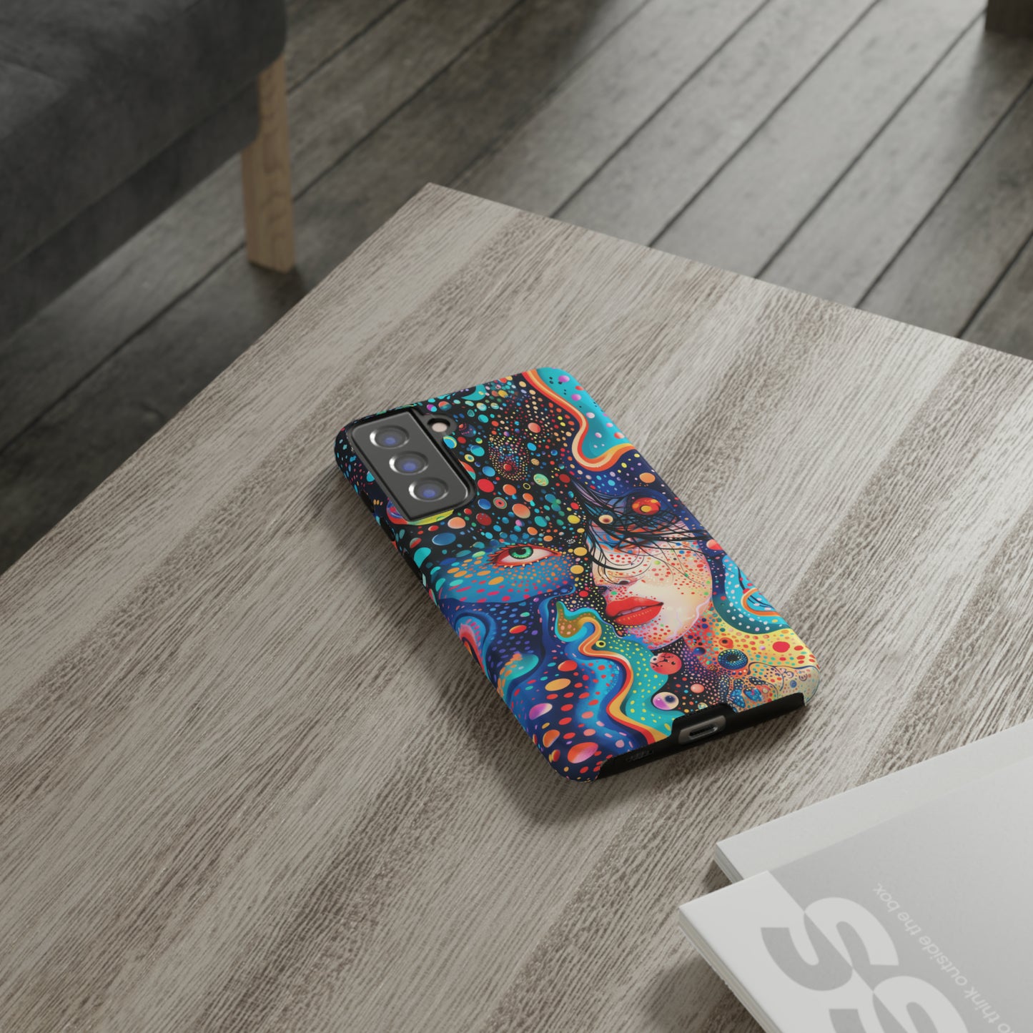 Phone Case, dream in color, Artistic design, Tough Case, Colorful whimsical flower design, iPhone 15, 14, 13, 12, 11, Samsung, Pixel
