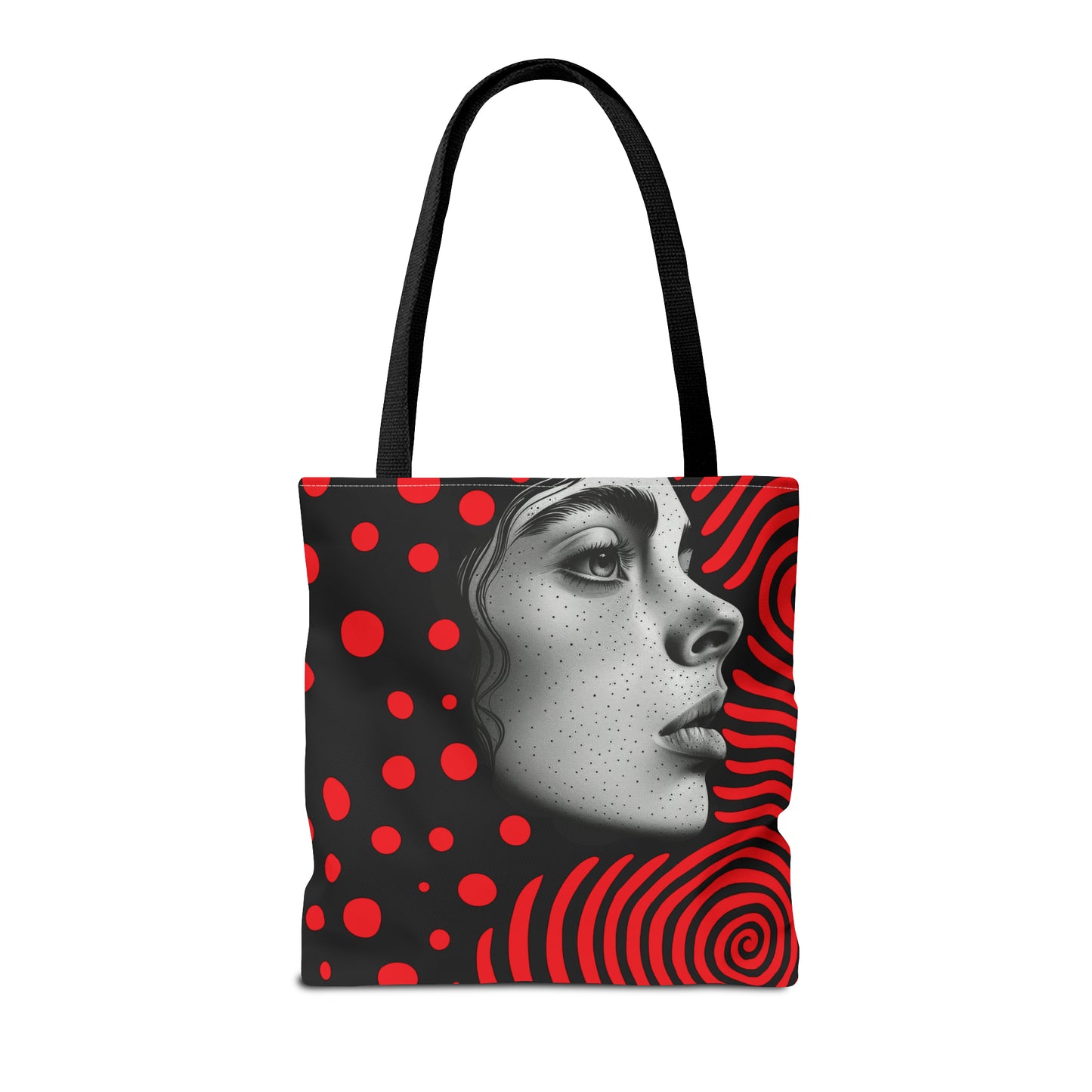 Red swirl Tote Bag in 3 sizes