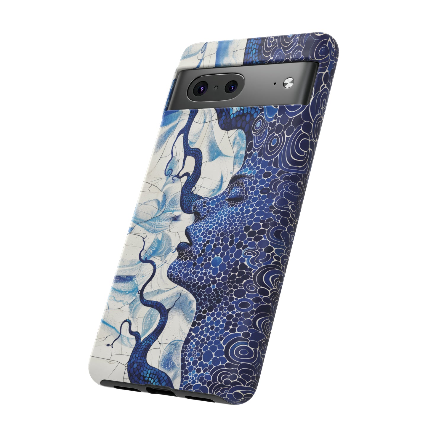 Phone Case, blue woman Artistic design, Tough Case, Colorful whimsical fantasy design, iPhone 15, 14, 13, 12, 11, Samsung, Pixel
