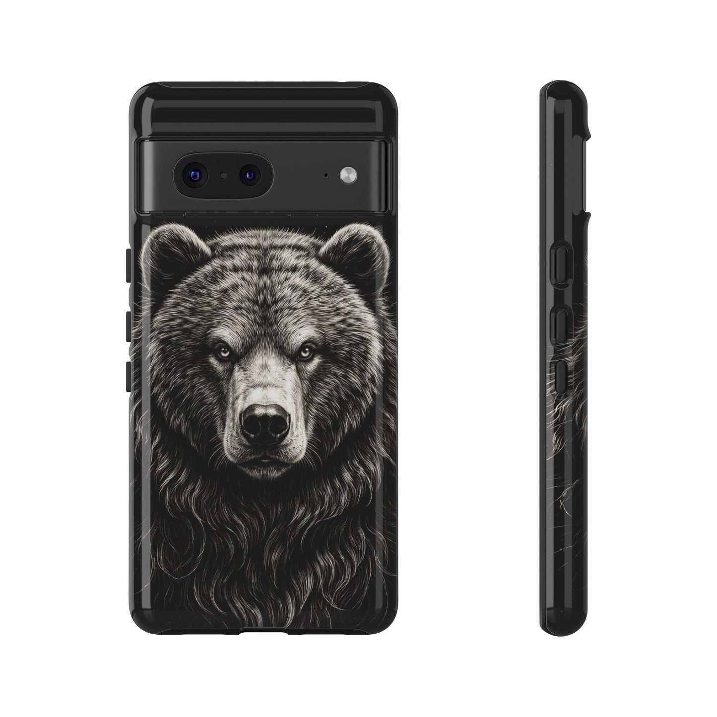 Sketch of a Bear Face Tough Phone Case – Rugged Wild Bear Phone Cover