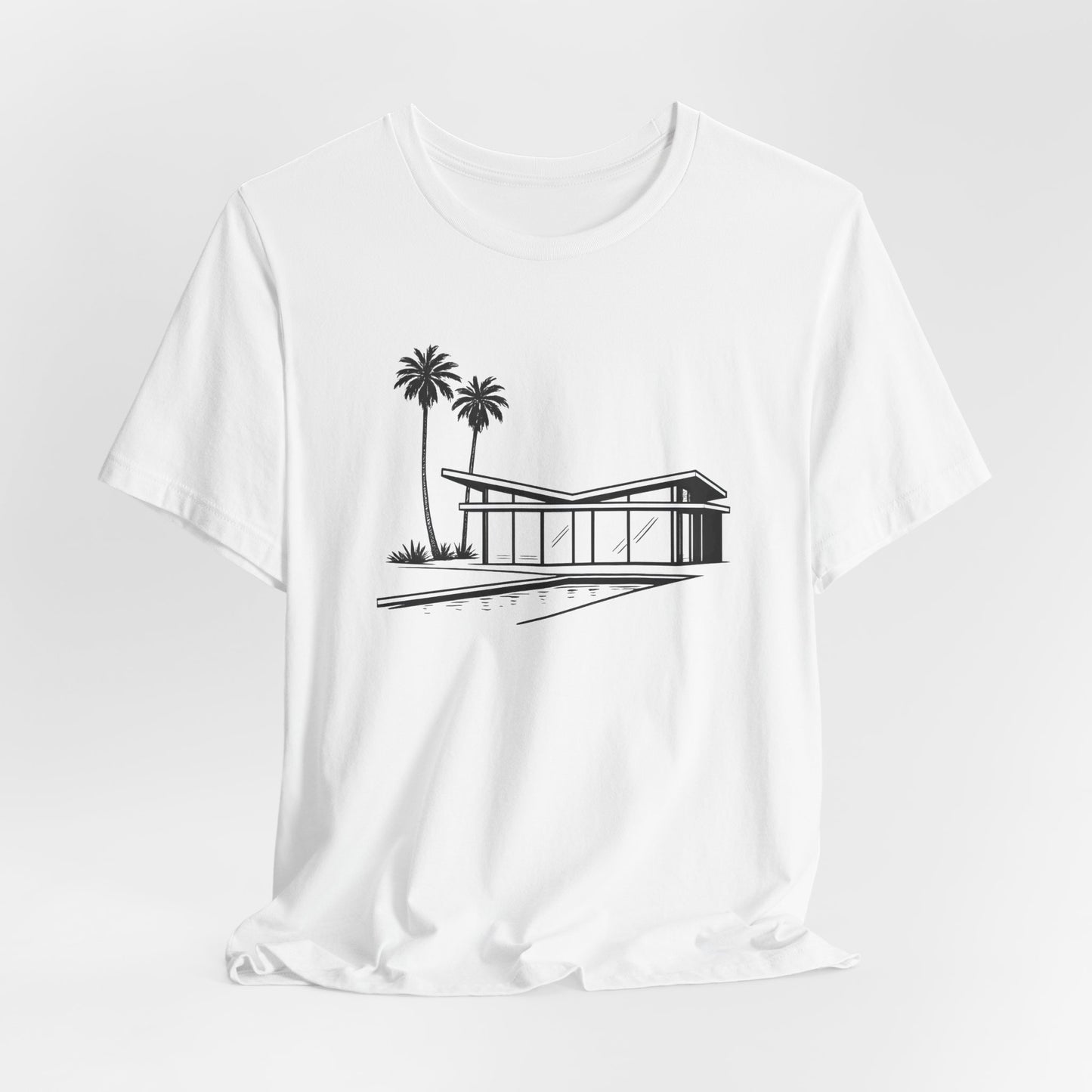 Mid-Century Modern House Tee Mid Century Icons series— Palm Tree Architectural Graphic Shirt, Mid Century modern, Palm Springs