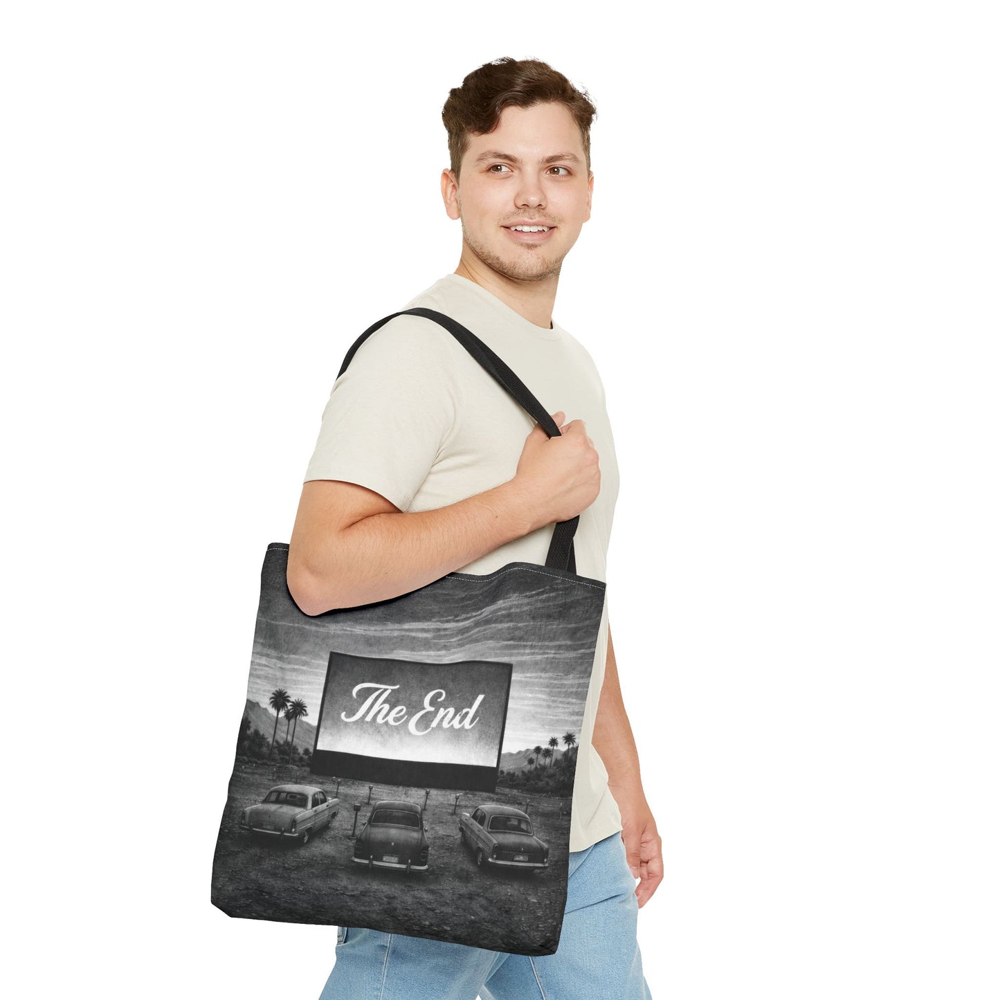 Retro Drive-In Tote Bag — 'The End' Vintage Drive In Theater  Canvas Tote