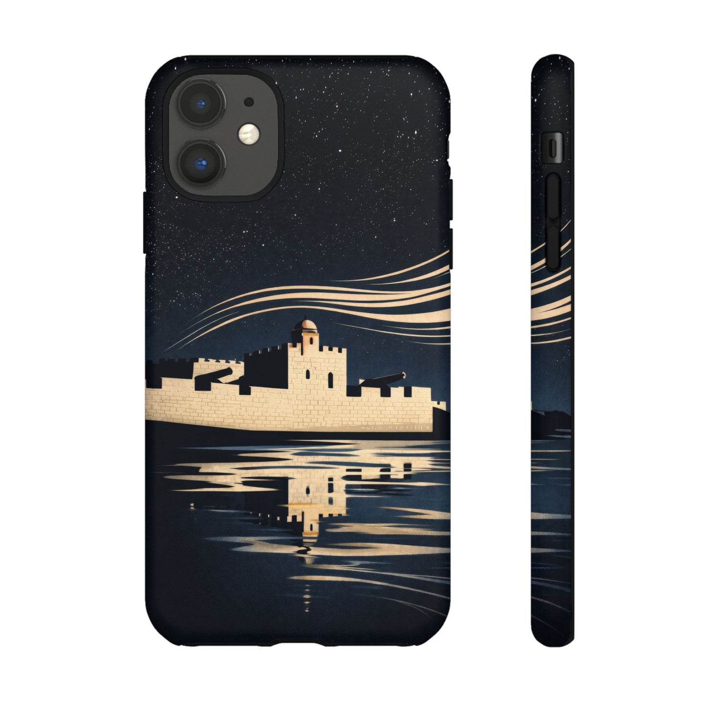 Essaouira Morocco Reflection Tough Phone Case — Night Sky in Essaouira Waterproof Design