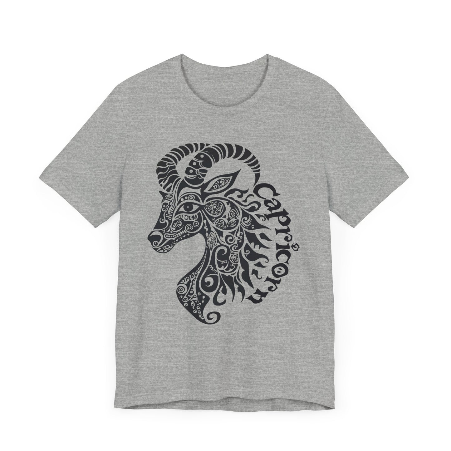 Capricorn with black graphic Unisex Jersey Short Sleeve Tee