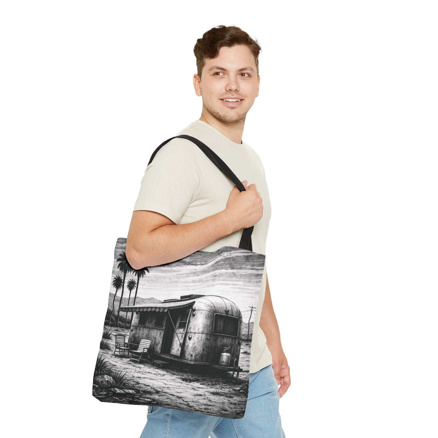 Vintage Airstream Trailer Tote Bag – Retro Desert, Vintage Airstream Carryall