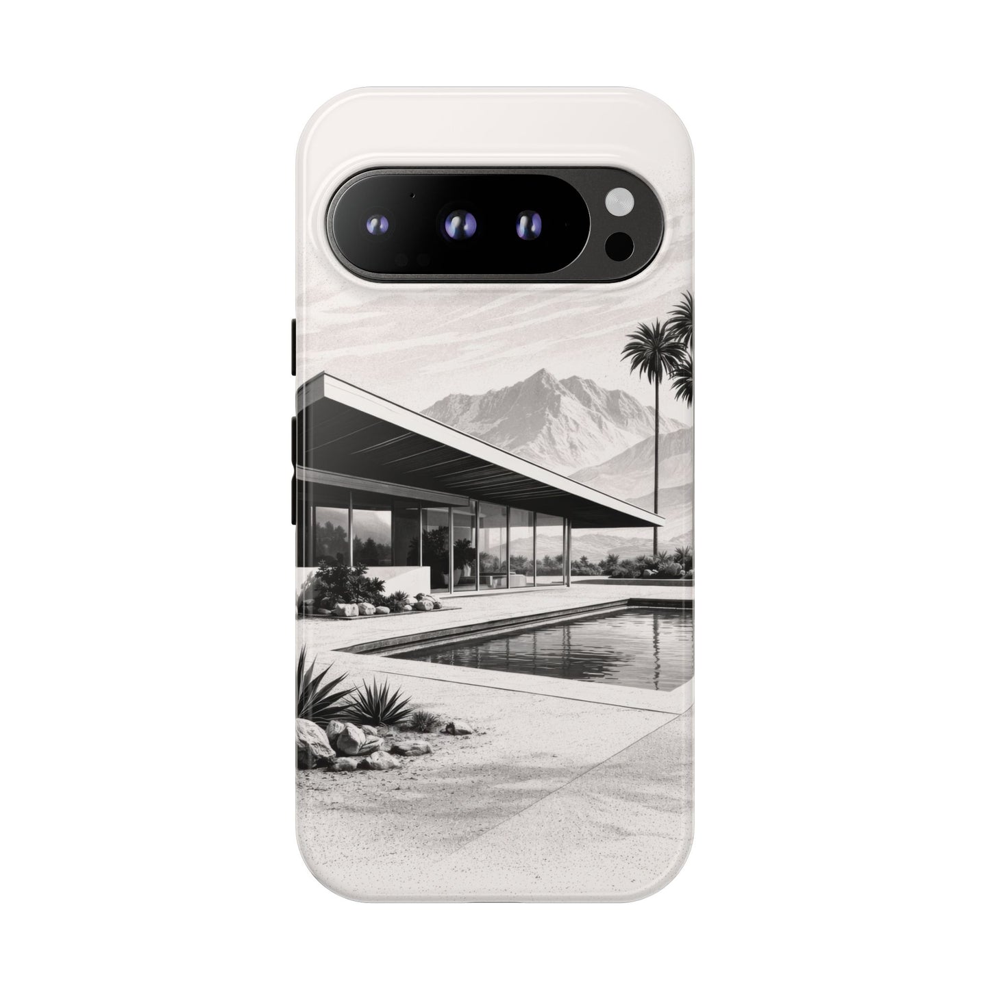 Mid-Century Palm Springs Phone Case – Retro Modern Desert House Design