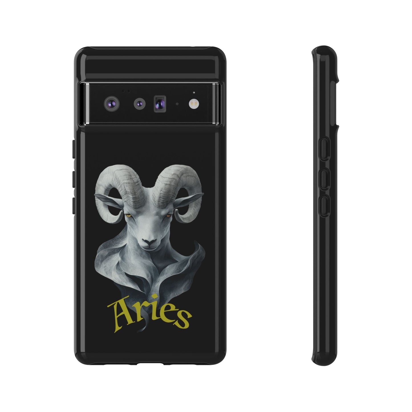 Aries Tough Phone Cases, Artistic Zodiac Phone Cases, premium-quality cases for iPhone, Samsung Galaxy, and Google Pixel devices