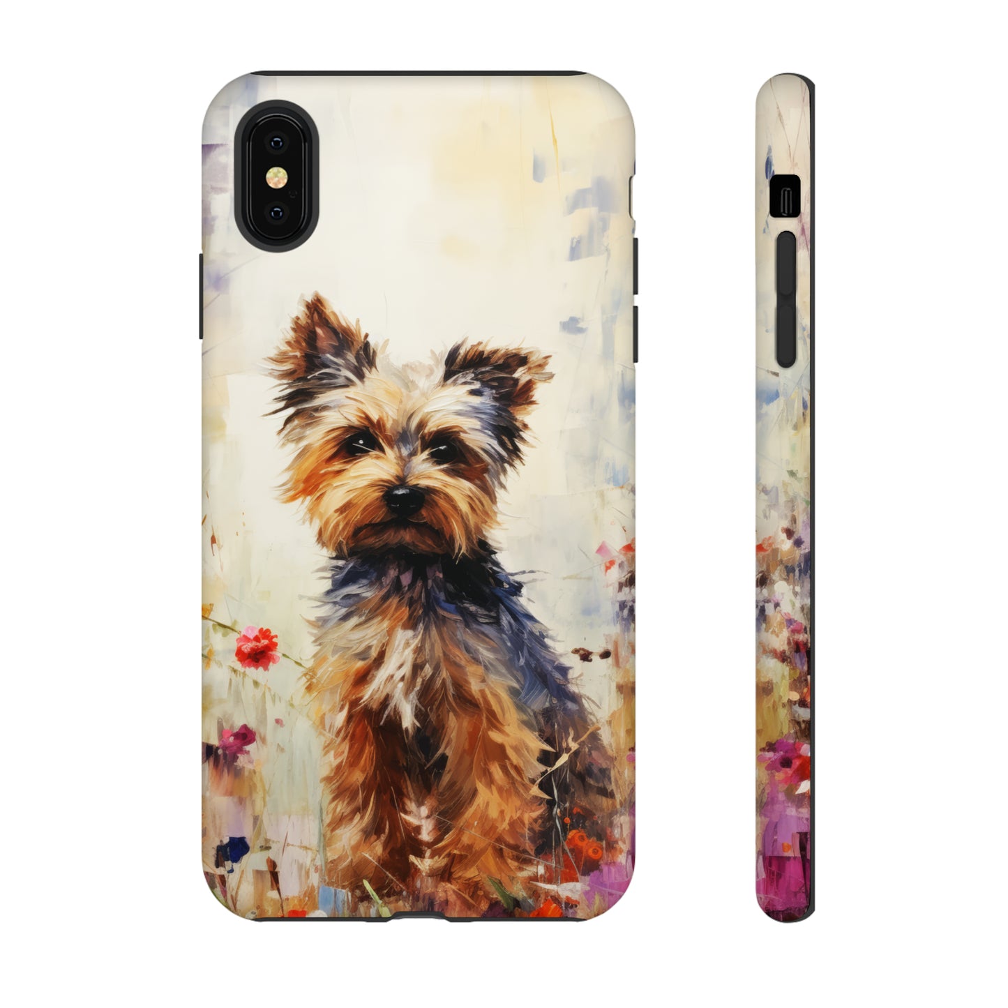 Yorkie in flowers Tough Cases