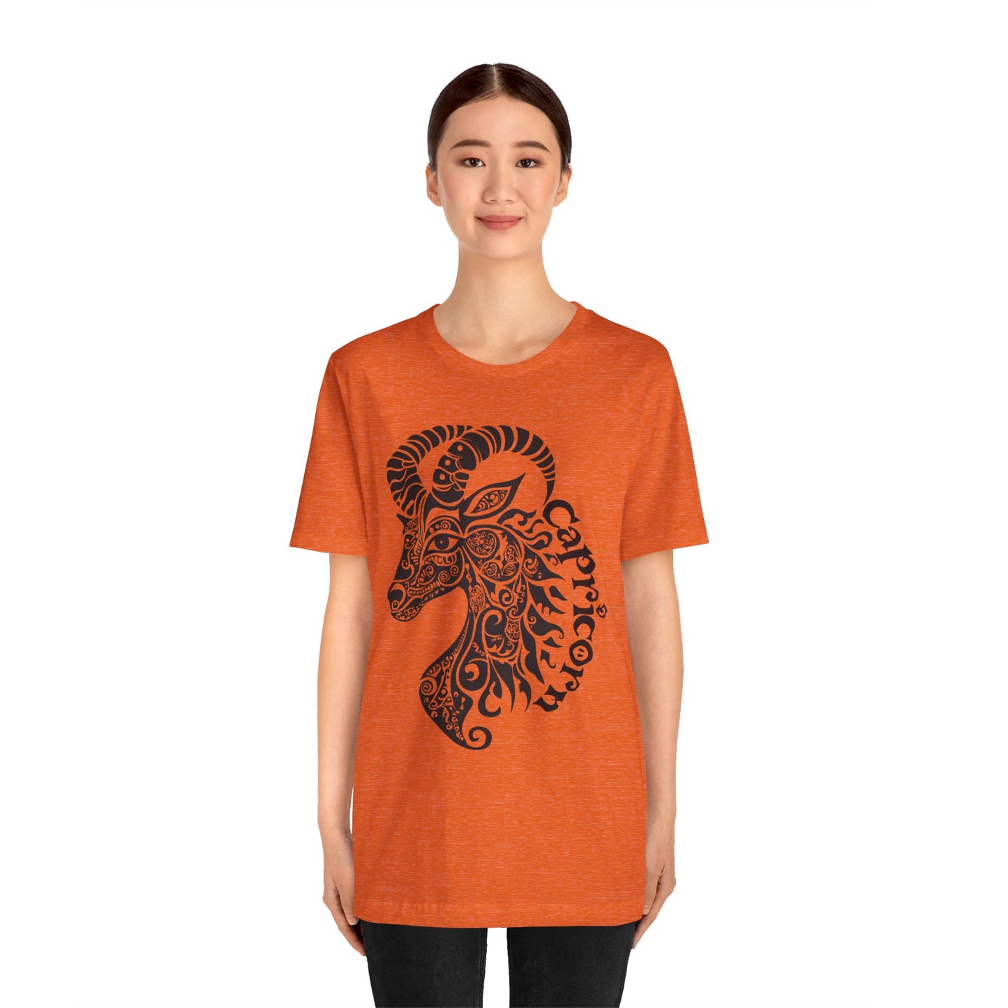 Capricorn with black graphic Unisex Jersey Short Sleeve Tee