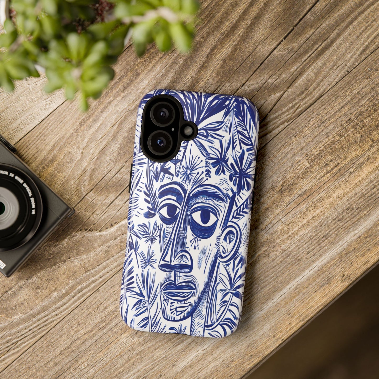 Phone Case - Abstract Nature with a Man's Face Design