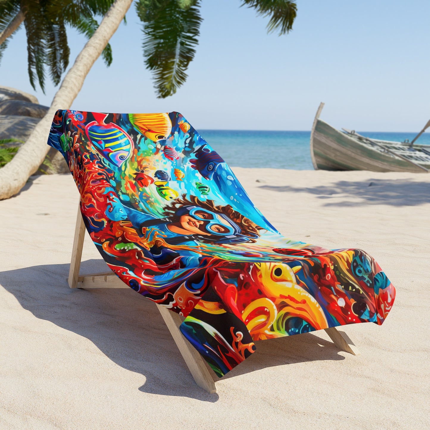 Blue Goggles Beach Towel