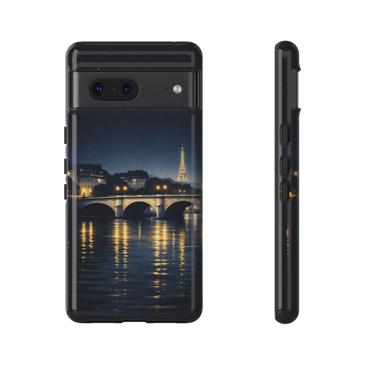 Paris Night Skyline Tough Phone Case — Eiffel Tower Reflections