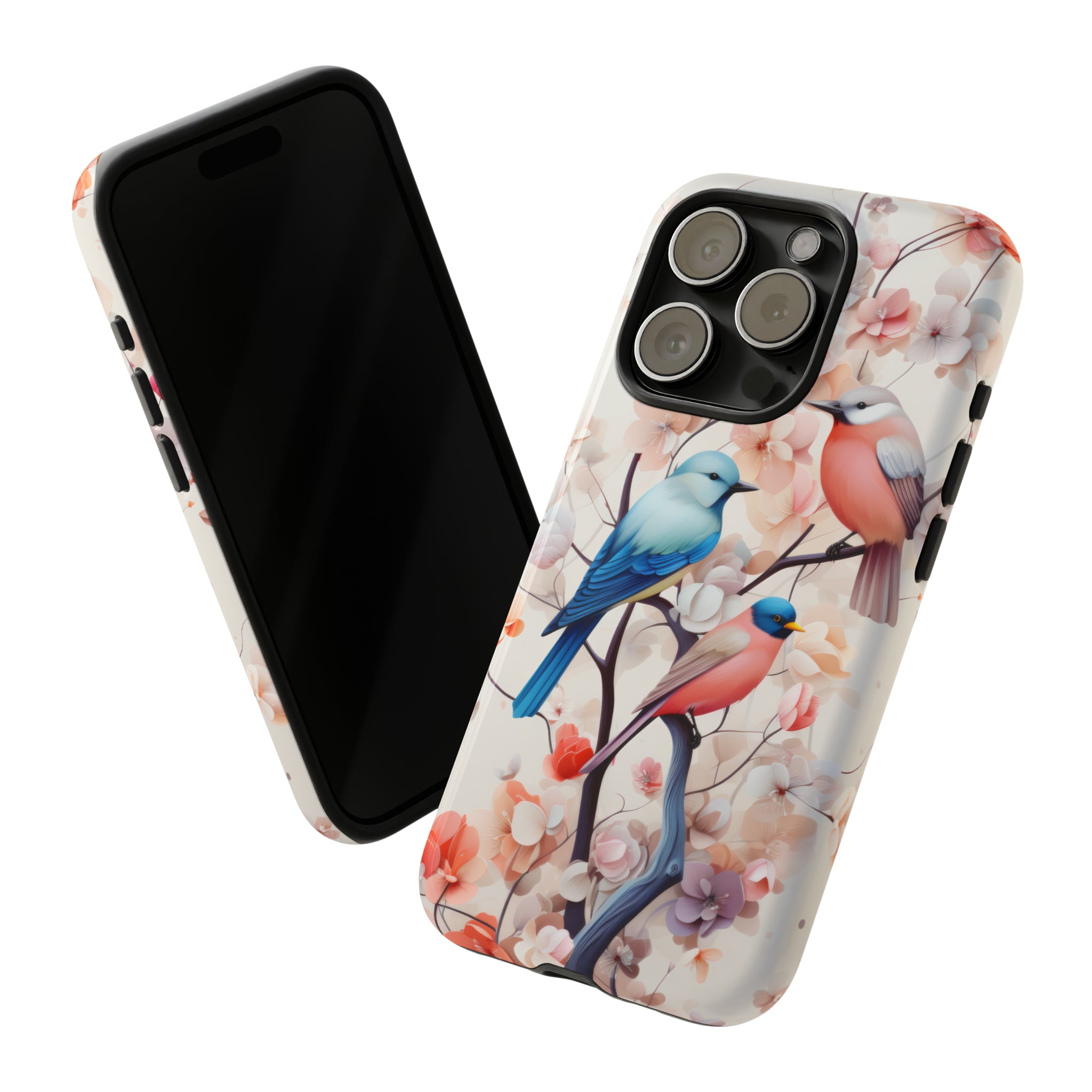 Three birds on a branch water color Tough Cases