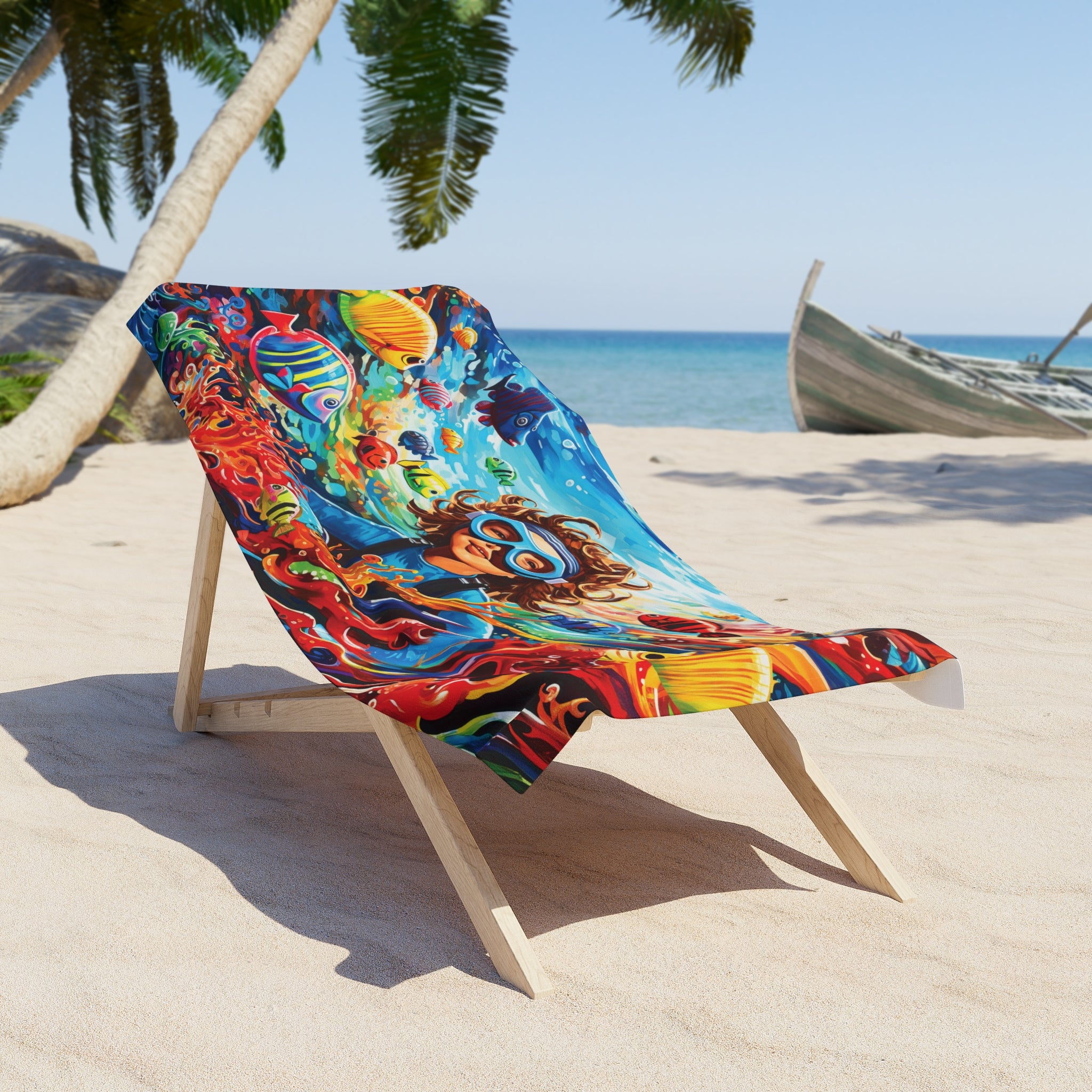 Swimming with the fish Beach Towel in two sizes