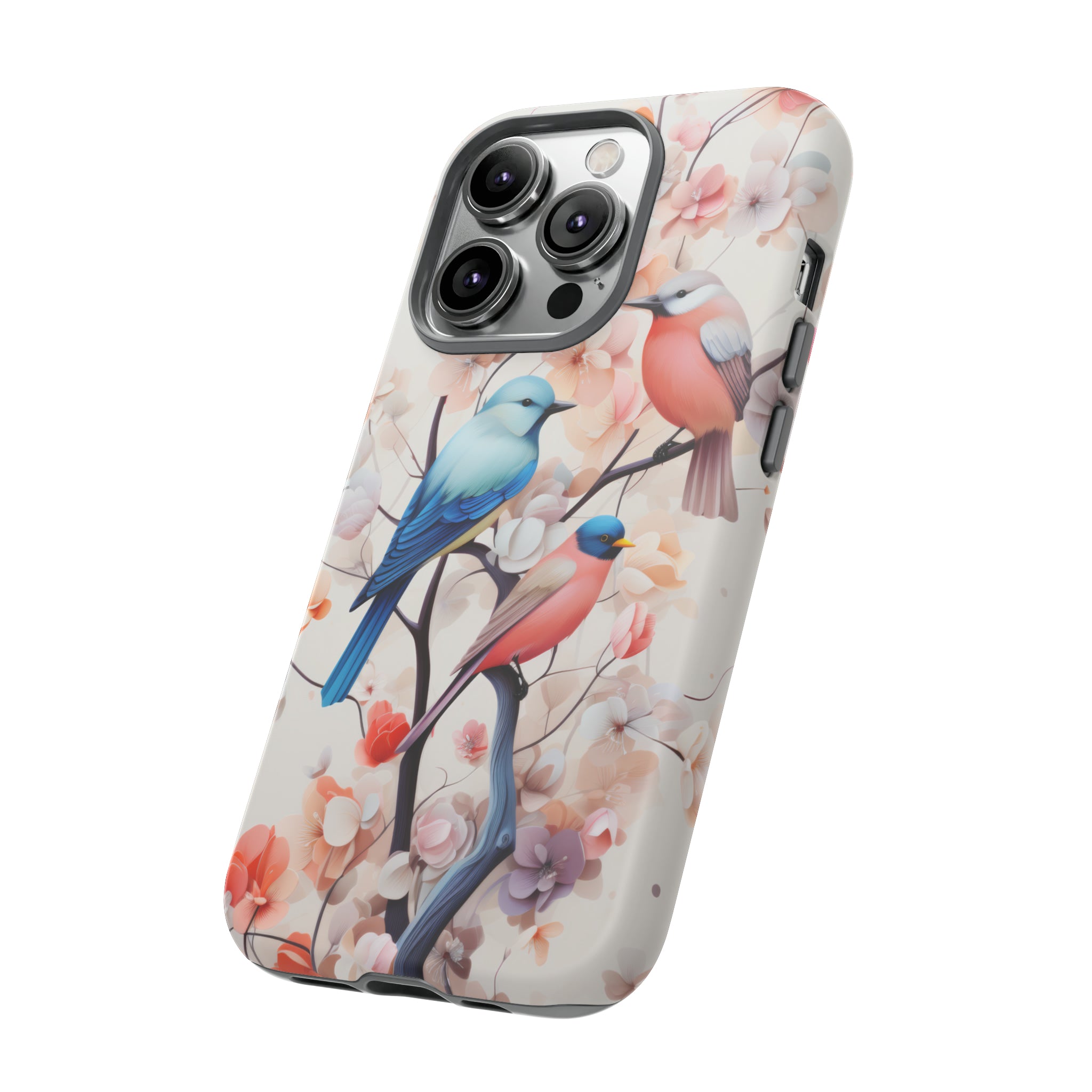 Three birds on a branch water color Tough Cases