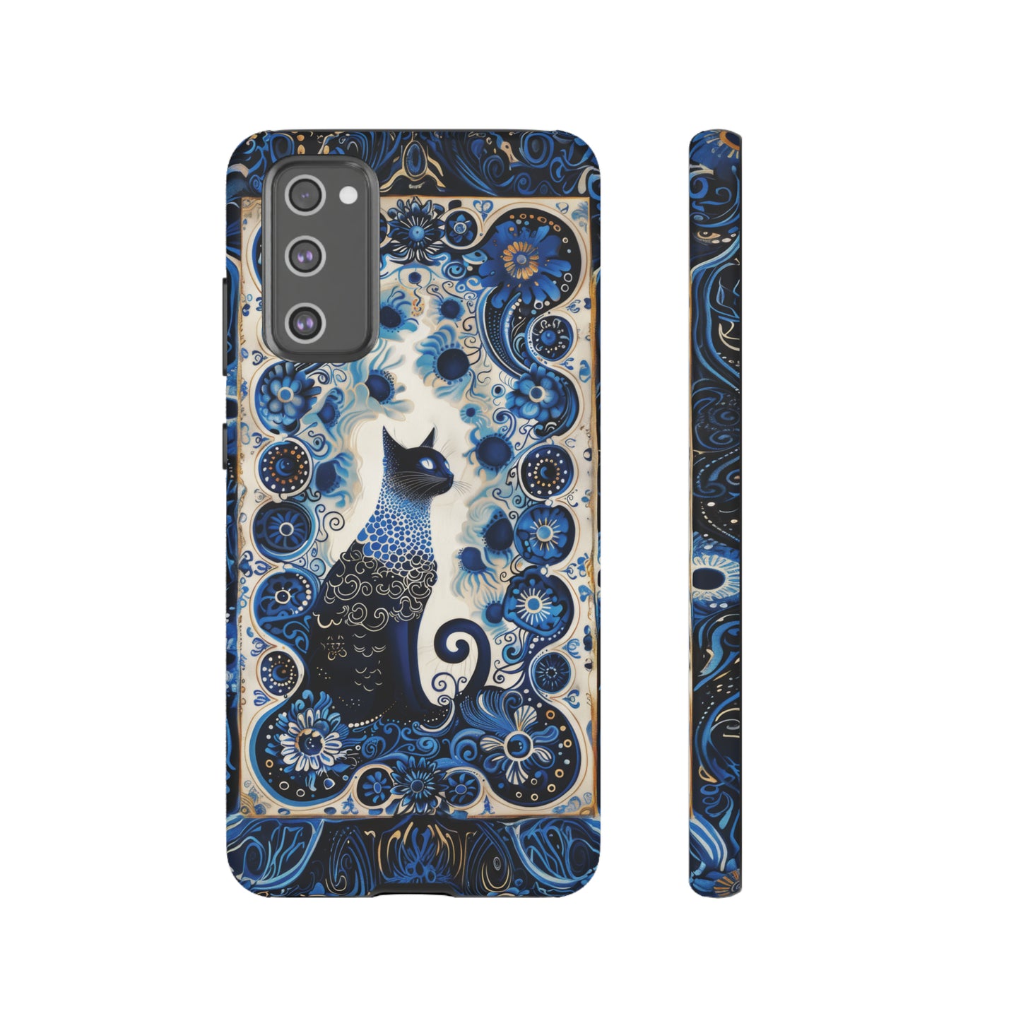 Black cat in frame Tough Cases