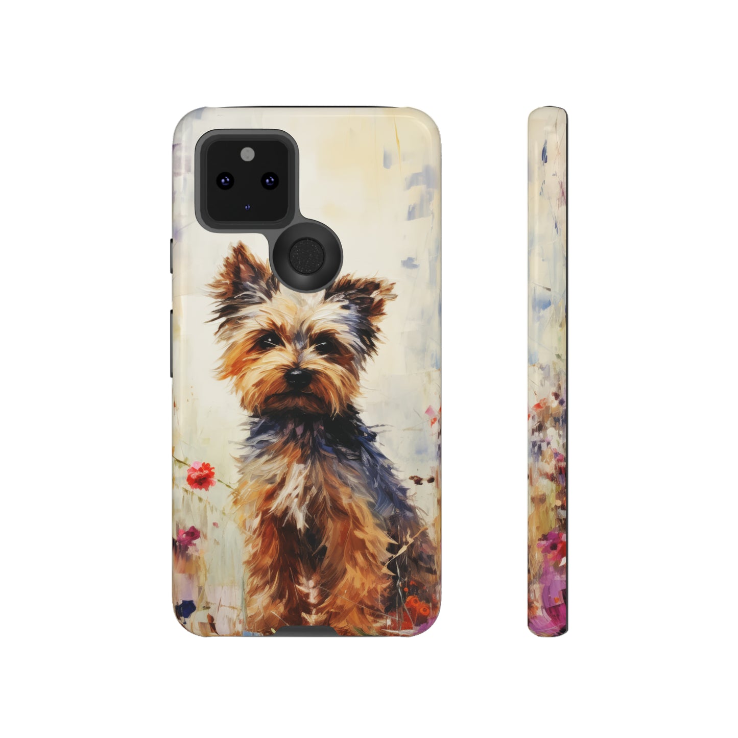 Yorkie in flowers Tough Cases