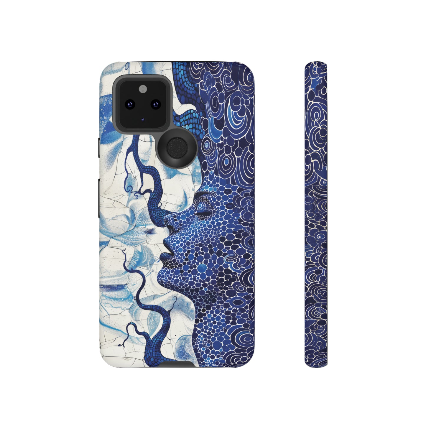 Phone Case, blue woman Artistic design, Tough Case, Colorful whimsical fantasy design, iPhone 15, 14, 13, 12, 11, Samsung, Pixel
