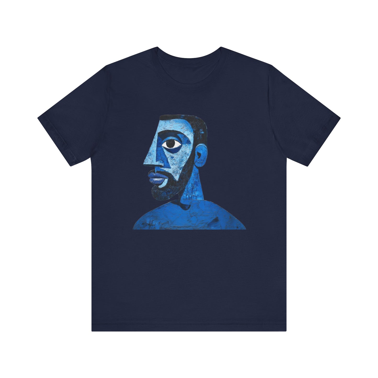 Abstract Artistic Blue Portrait Unisex Jersey Tee
