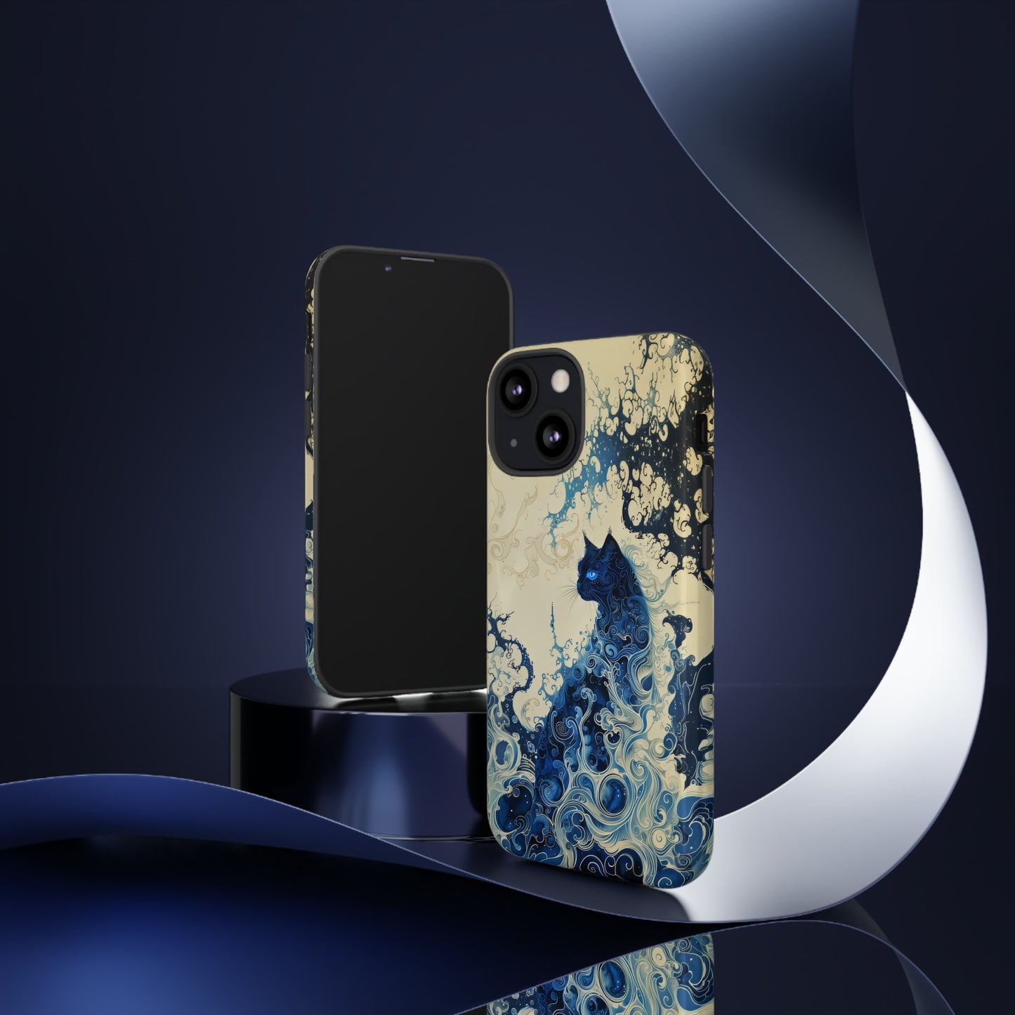 Black cat in smokeTough Cases