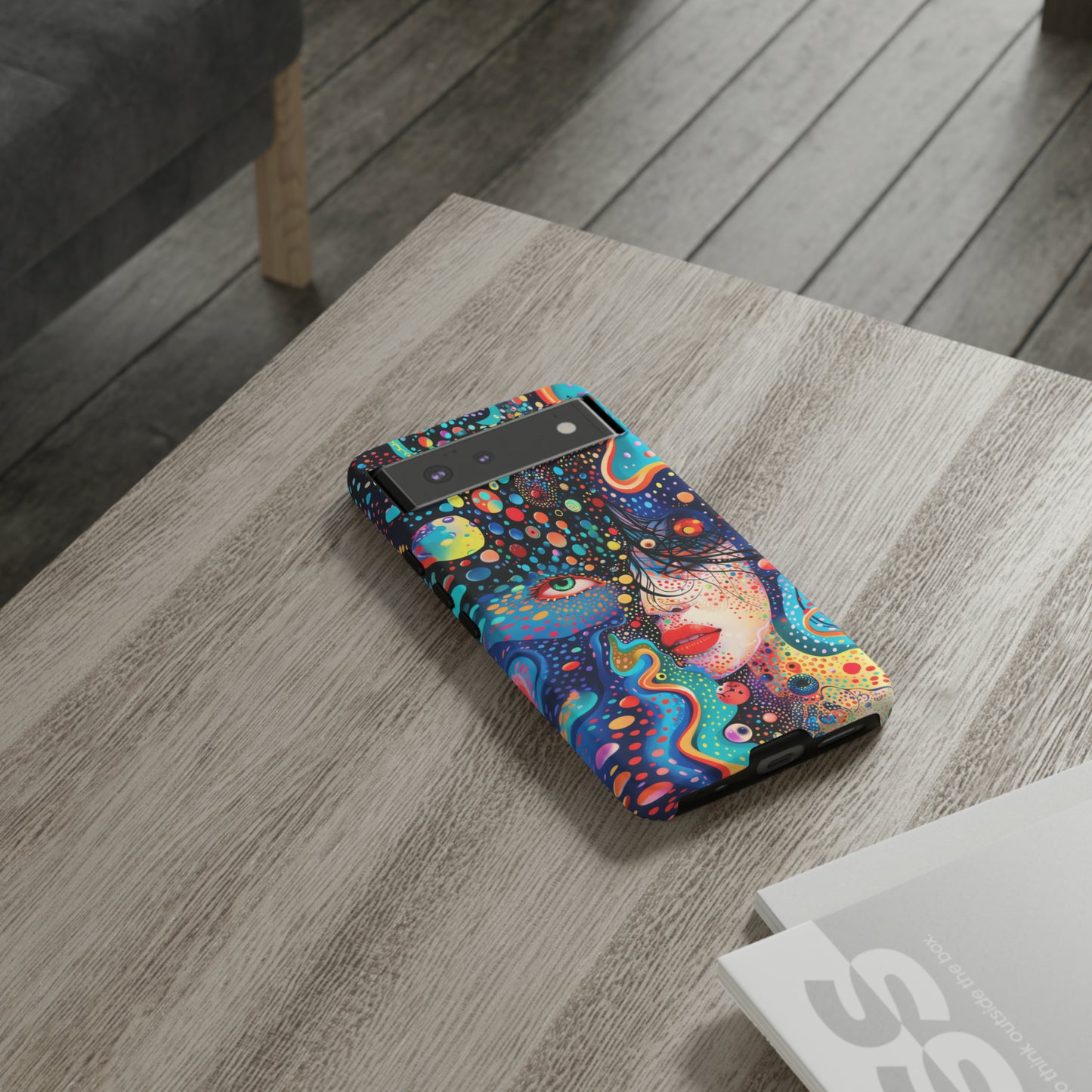 Phone Case, dream in color, Artistic design, Tough Case, Colorful whimsical flower design, iPhone 15, 14, 13, 12, 11, Samsung, Pixel