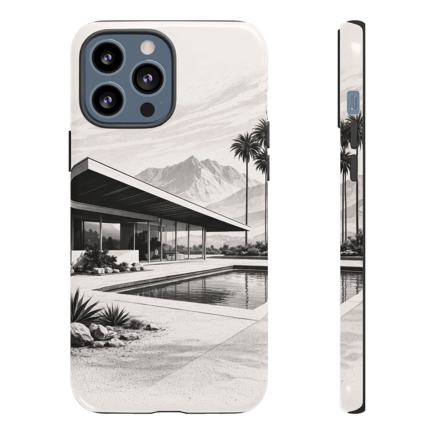 Mid-Century Palm Springs Phone Case – Retro Modern Desert House Design