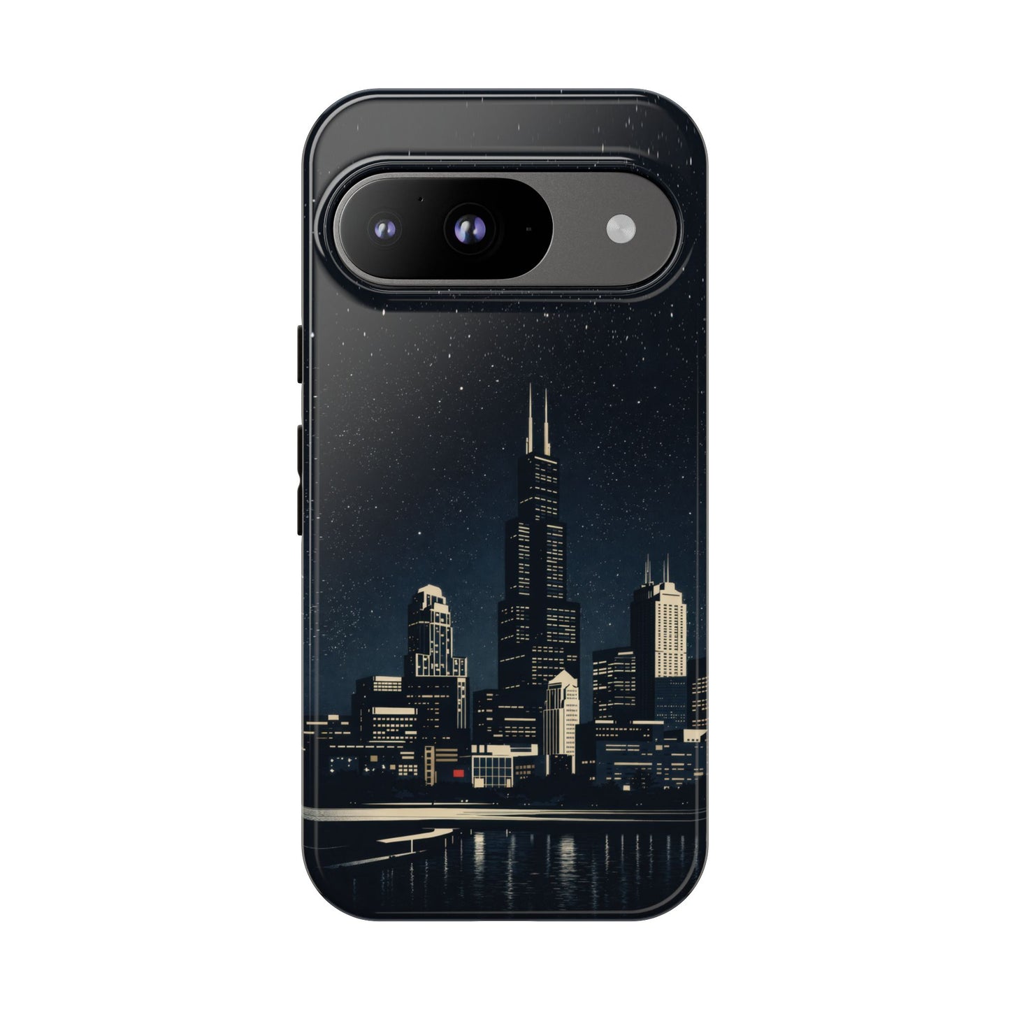 Chicago City Skyline Tough Phone Case – Nighttime Chicago Skyscraper Design