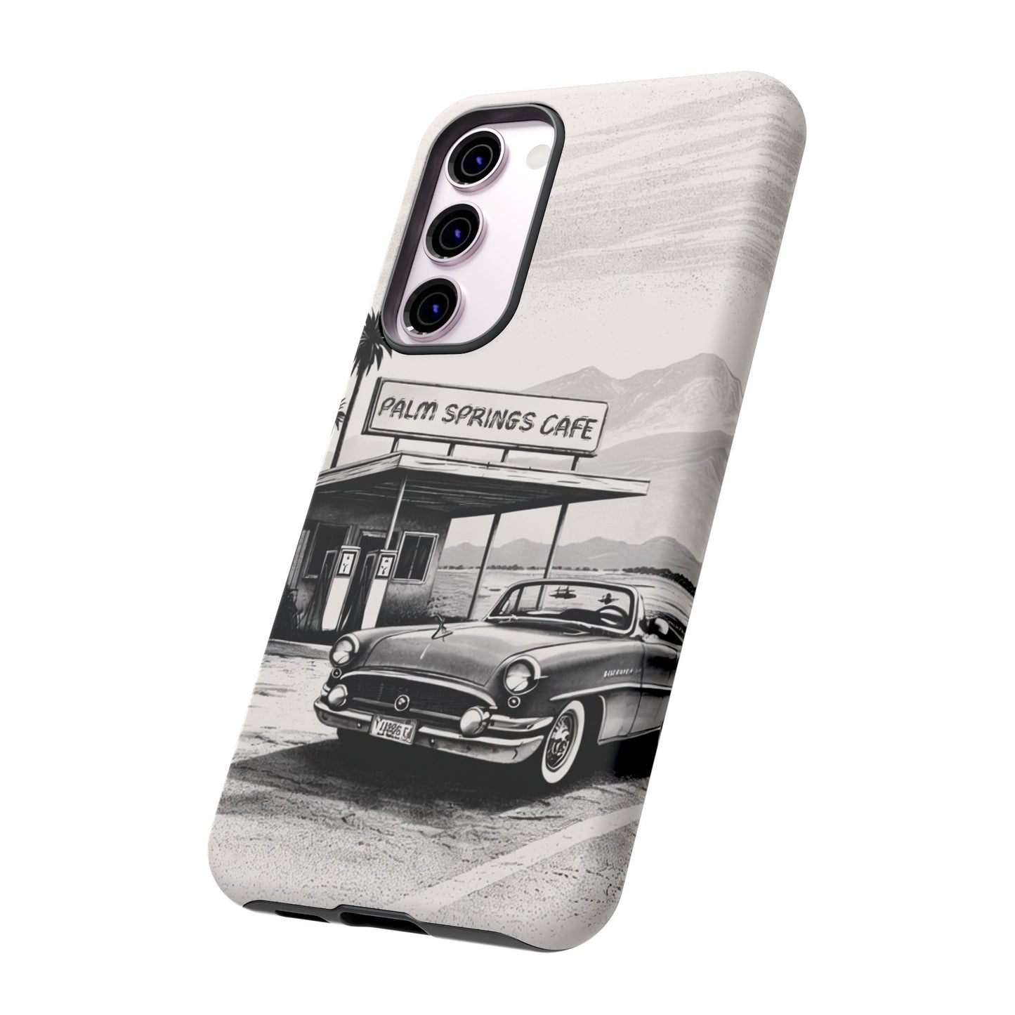 Vintage Palm Springs Cafe Phone Case – Retro Convertible Roadtrip Design