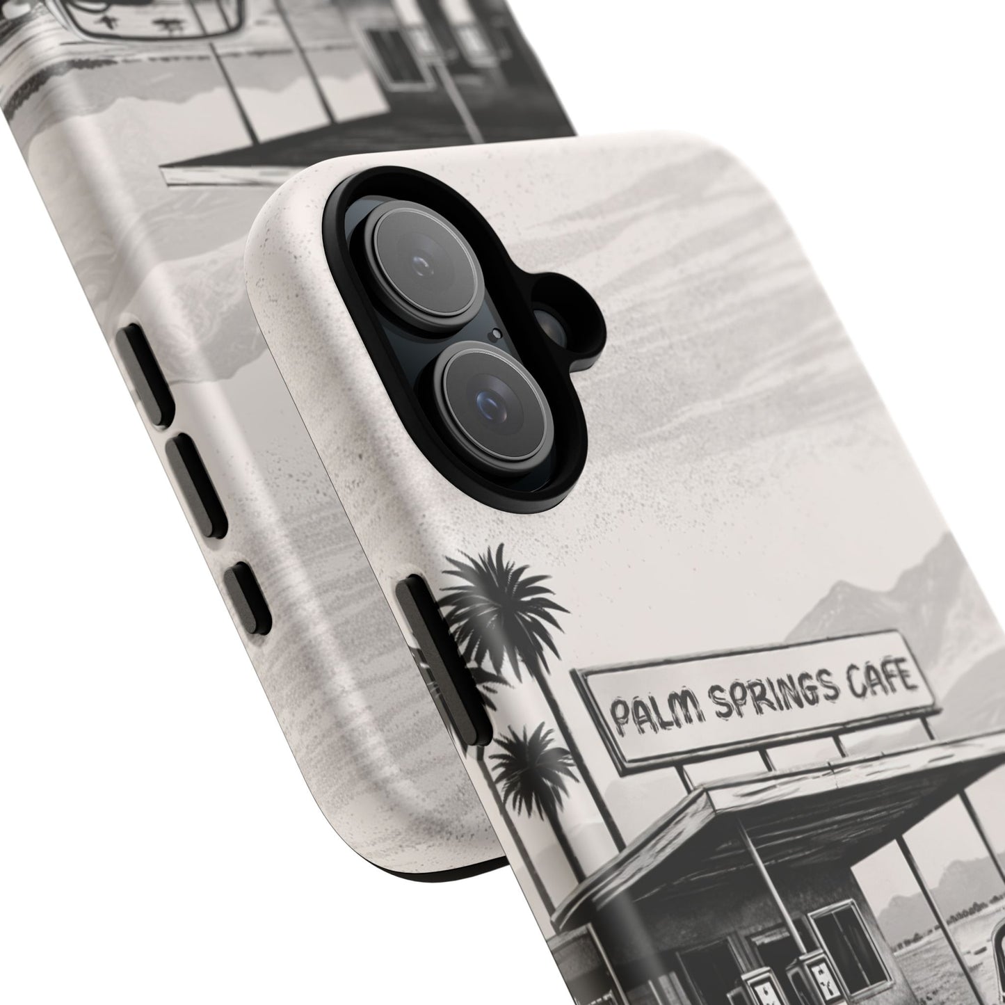 Vintage Palm Springs Cafe Phone Case – Retro Convertible Roadtrip Design