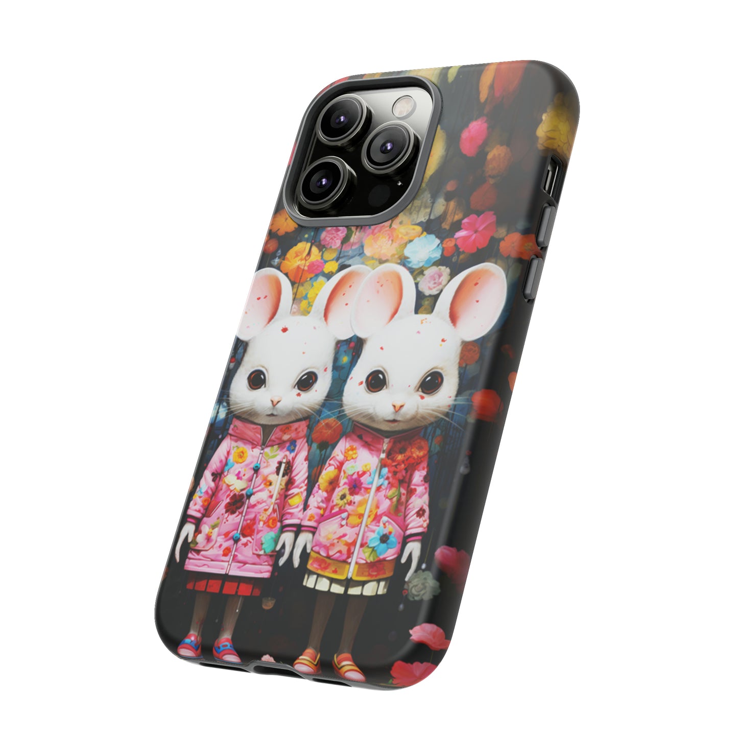 Two mice and flowers Tough Cases