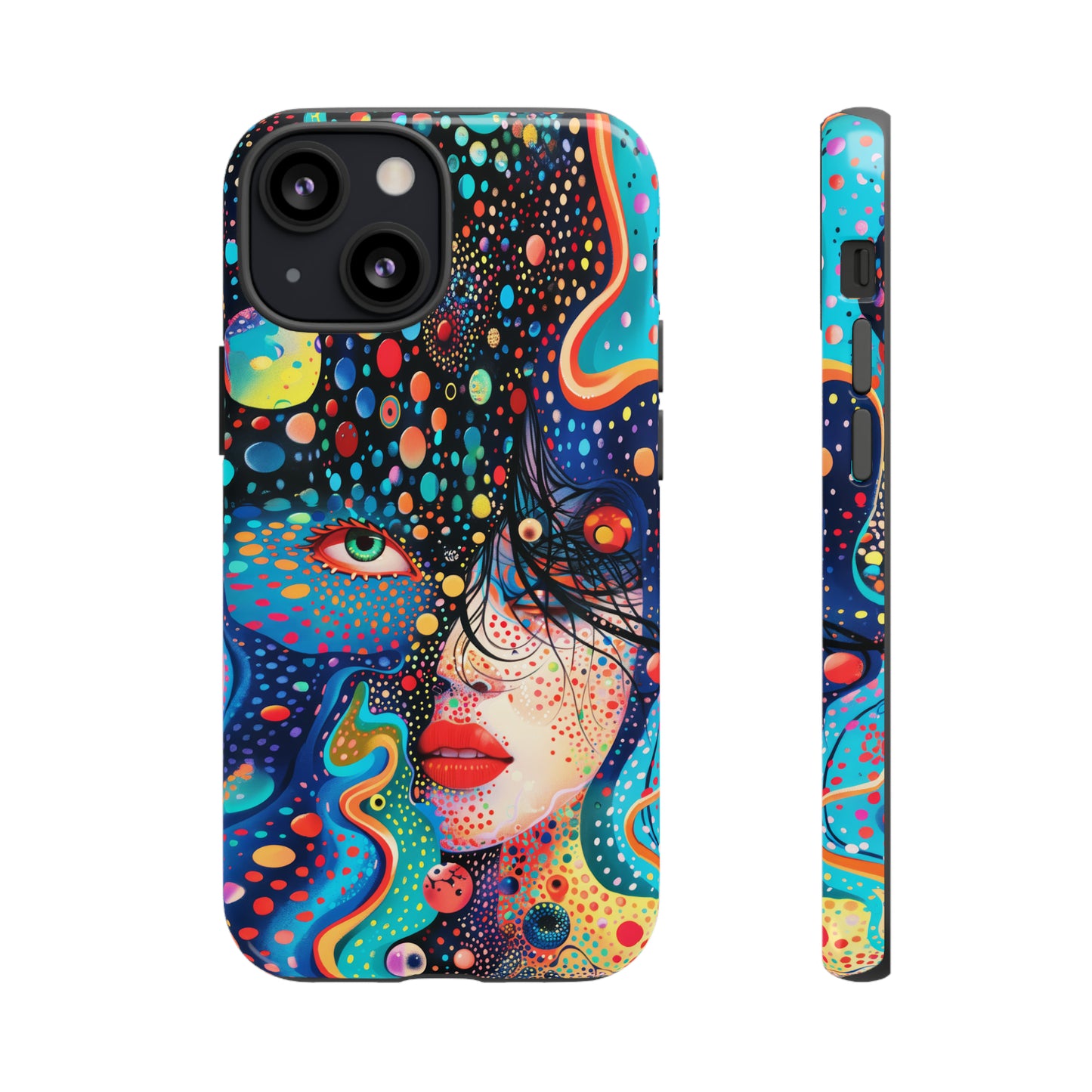 Phone Case, dream in color, Artistic design, Tough Case, Colorful whimsical flower design, iPhone 15, 14, 13, 12, 11, Samsung, Pixel