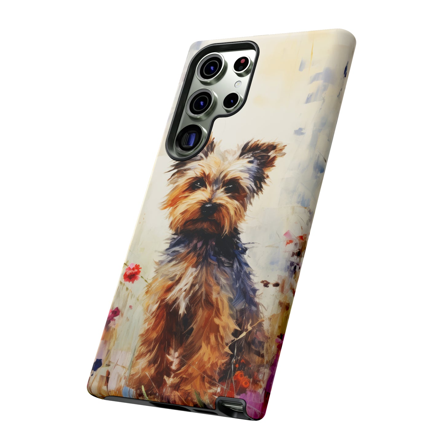 Yorkie in flowers Tough Cases