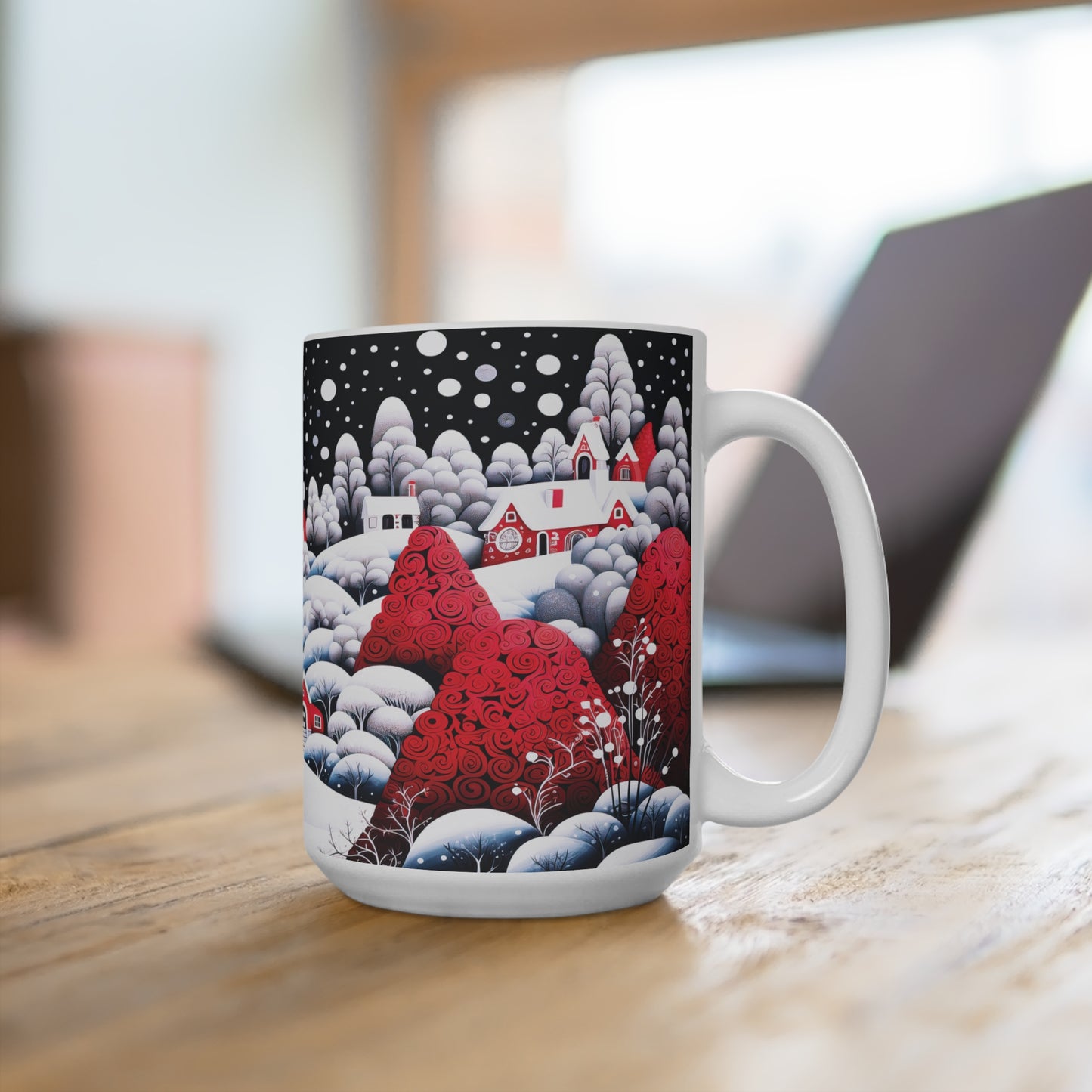 Mug 15oz Snowy night Christmas Town