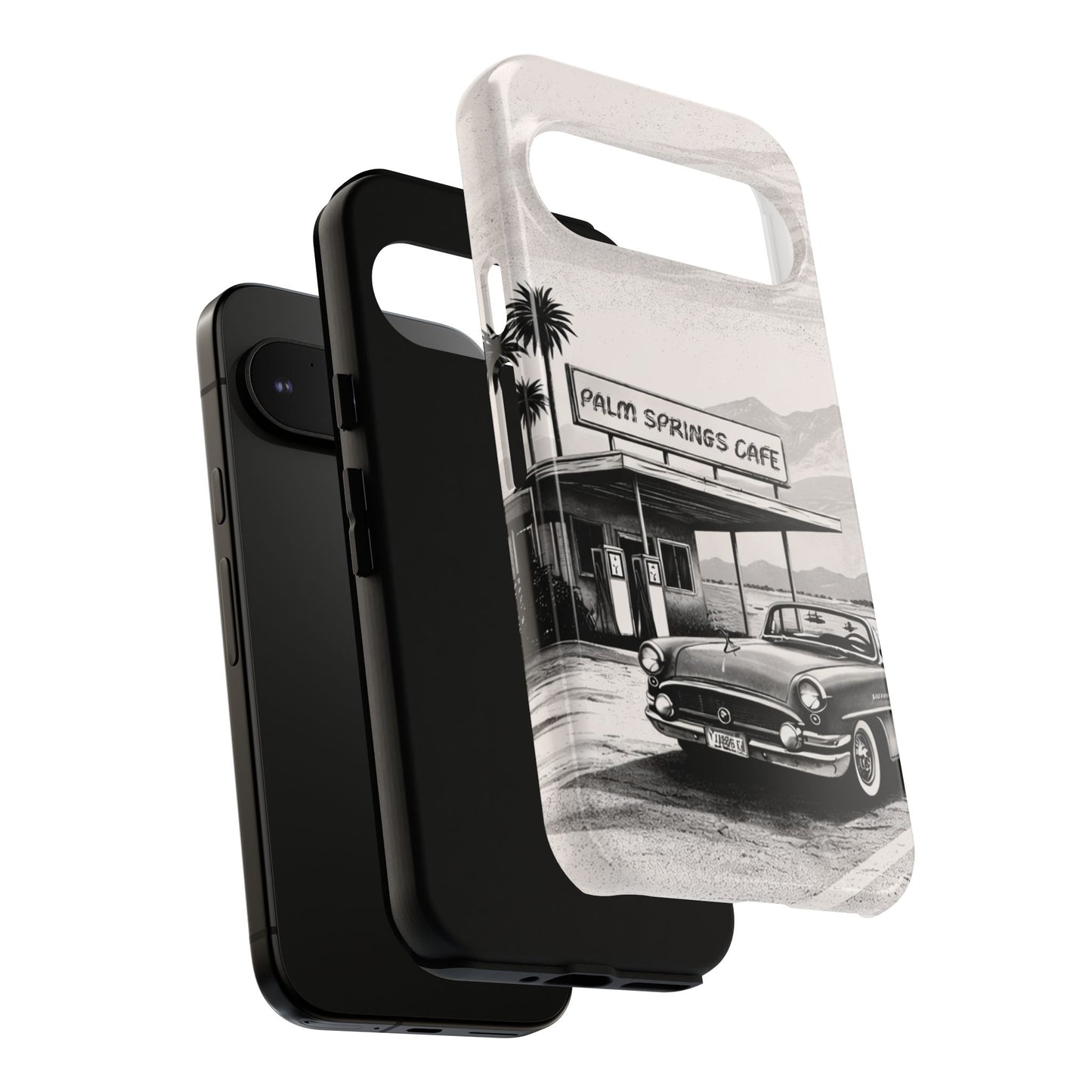 Vintage Palm Springs Cafe Phone Case – Retro Convertible Roadtrip Design