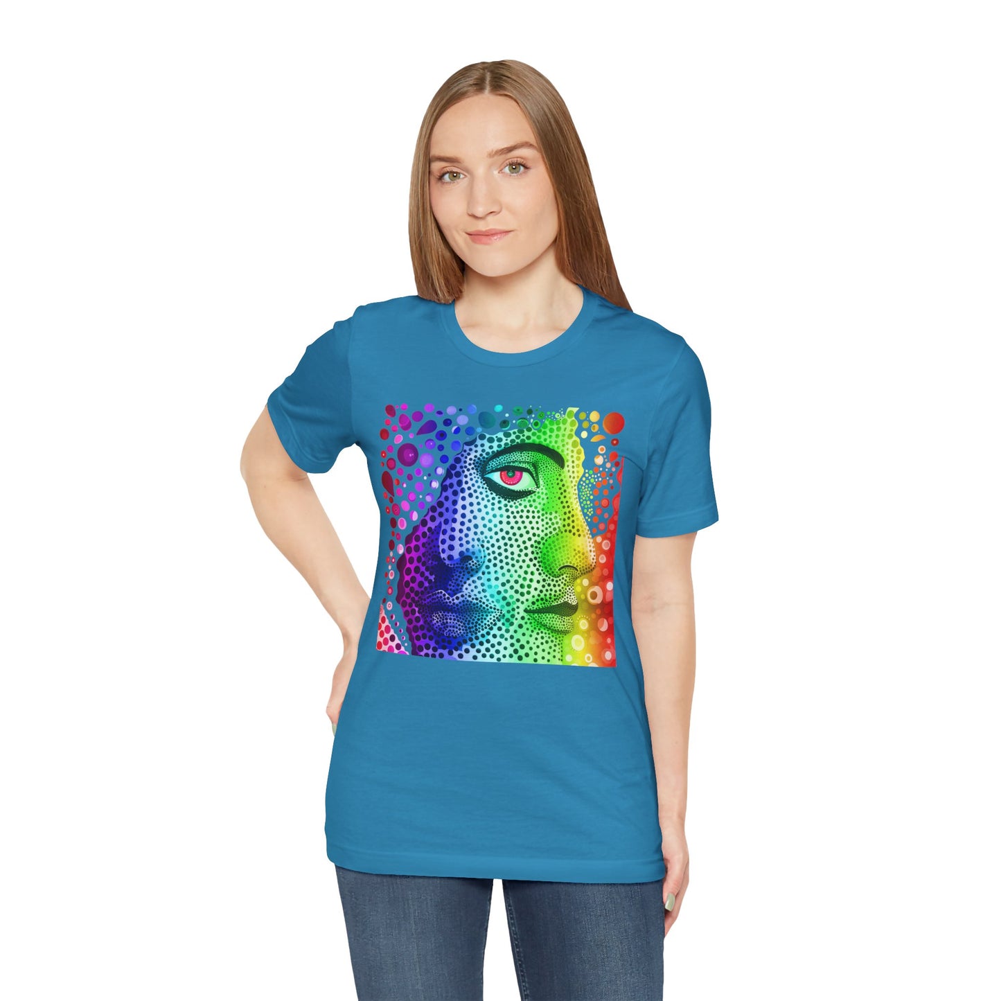 Two faced rainbow Unisex Jersey Short Sleeve Tee