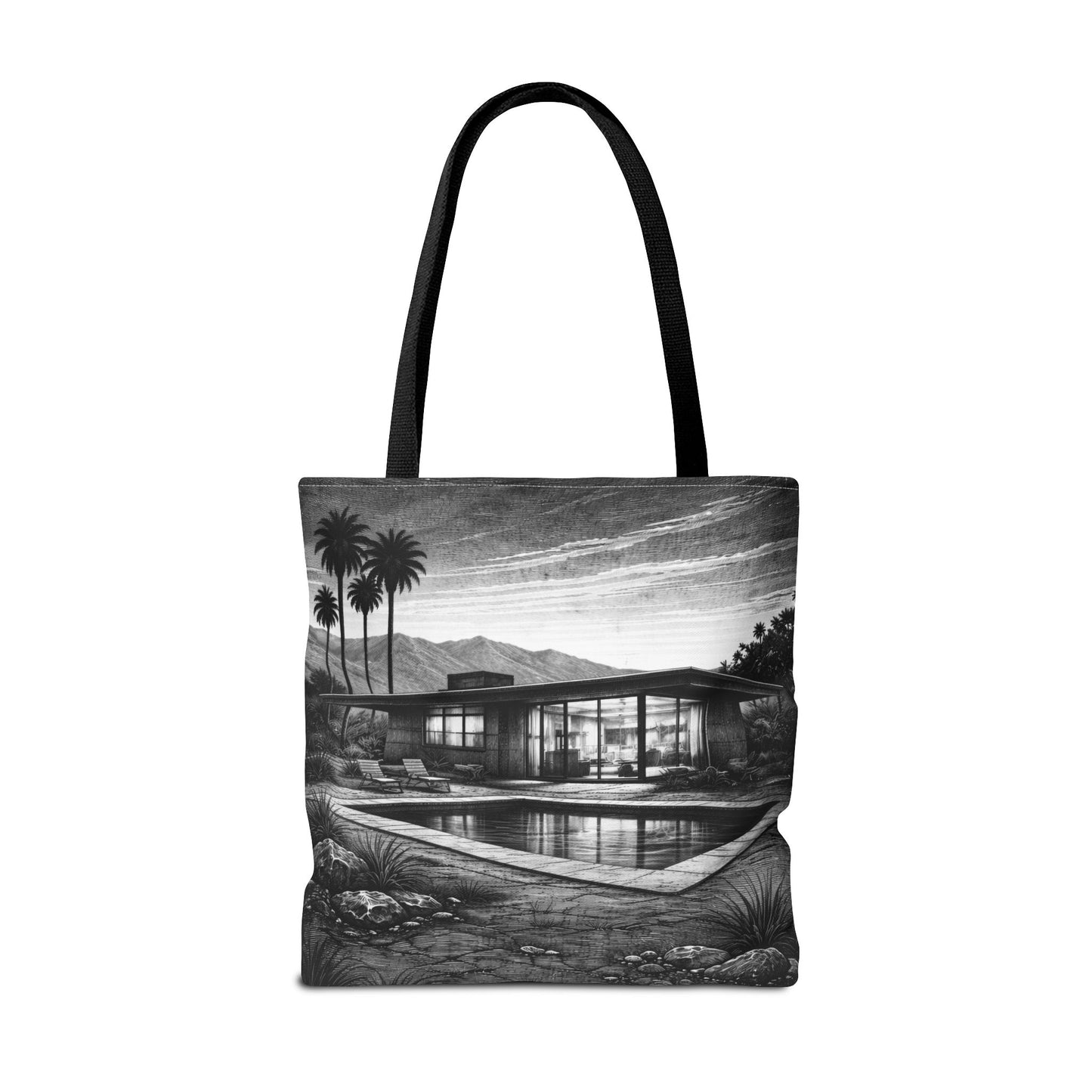Midcentury Modern Palm Springs Pool House Tote, Palm Spring vintage vibe, midcentury modern tote