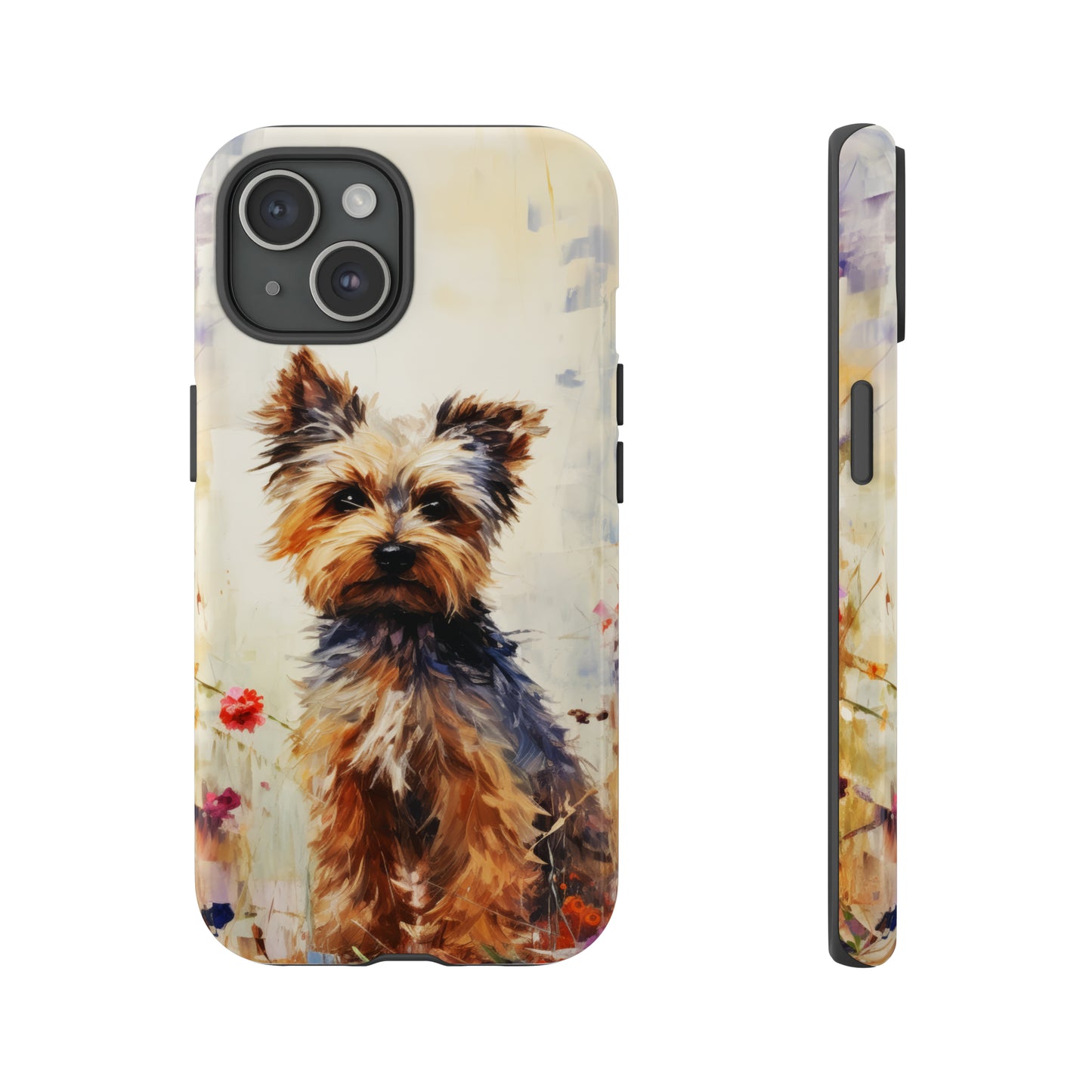 Yorkie in flowers Tough Cases