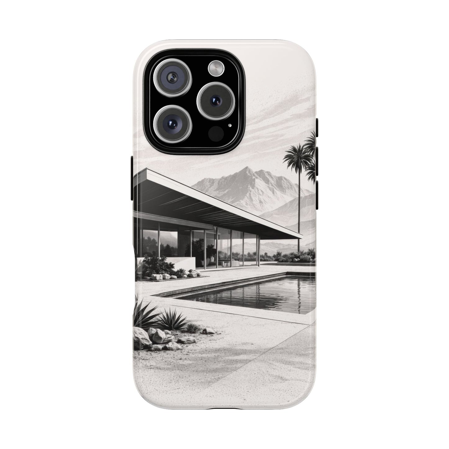 Mid-Century Palm Springs Phone Case – Retro Modern Desert House Design