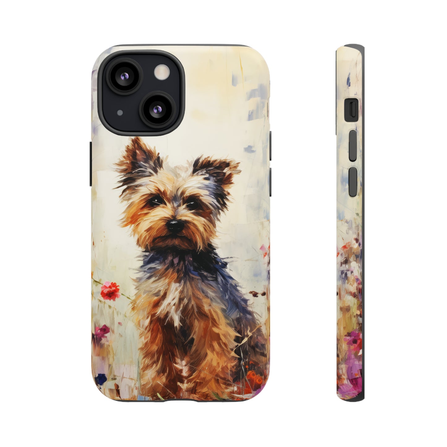 Yorkie in flowers Tough Cases